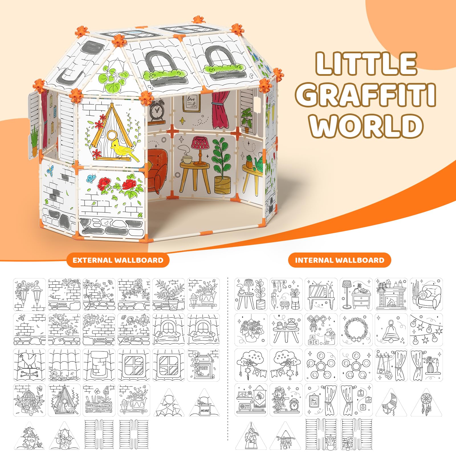 Customizable Cardboard Fort Building Kit for Kids