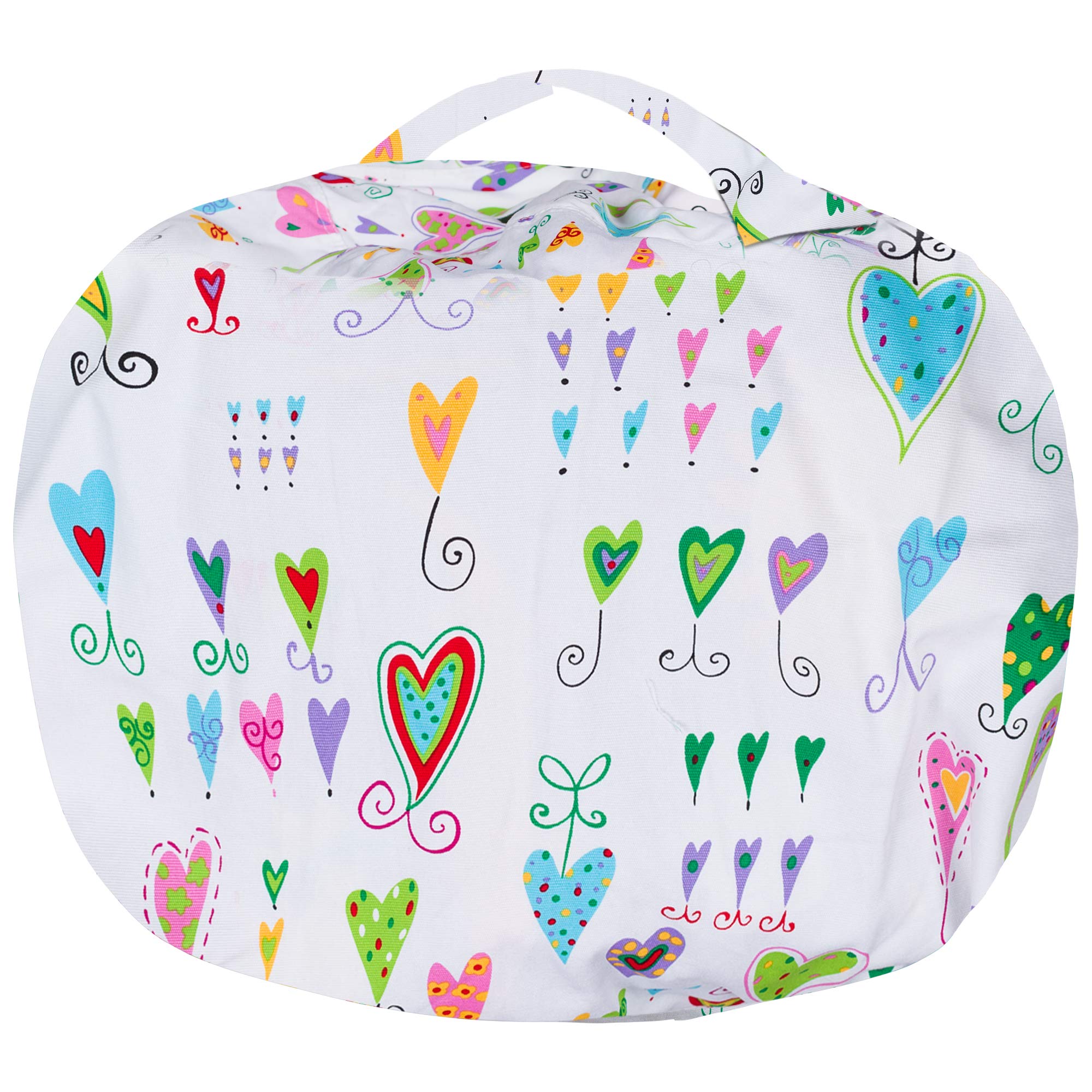 Kids Stuffed Animal Storage Bean Bag Chair Cover - Childrens Toy Organizer