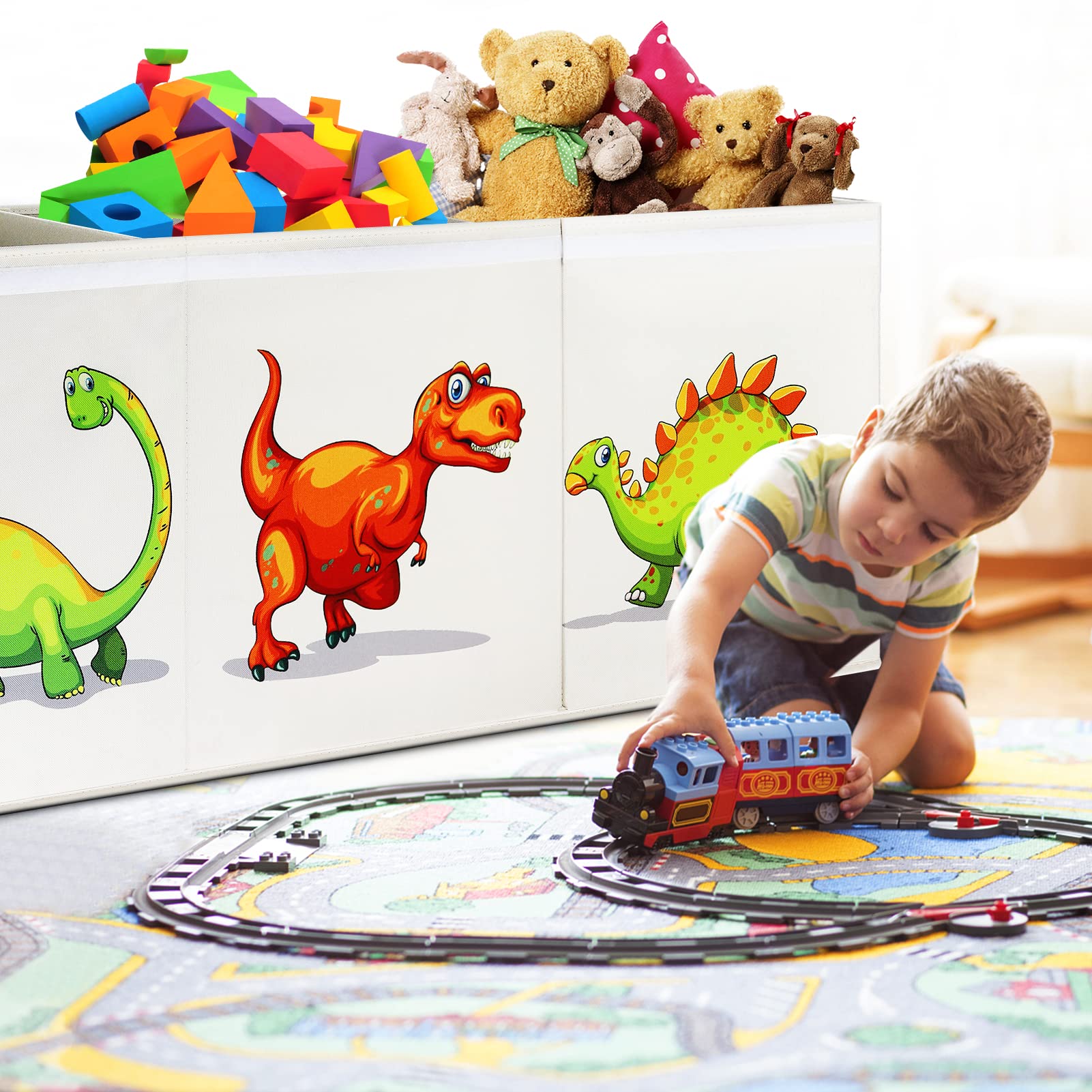 Large Toy Chest Storage Bin with Removable Divider