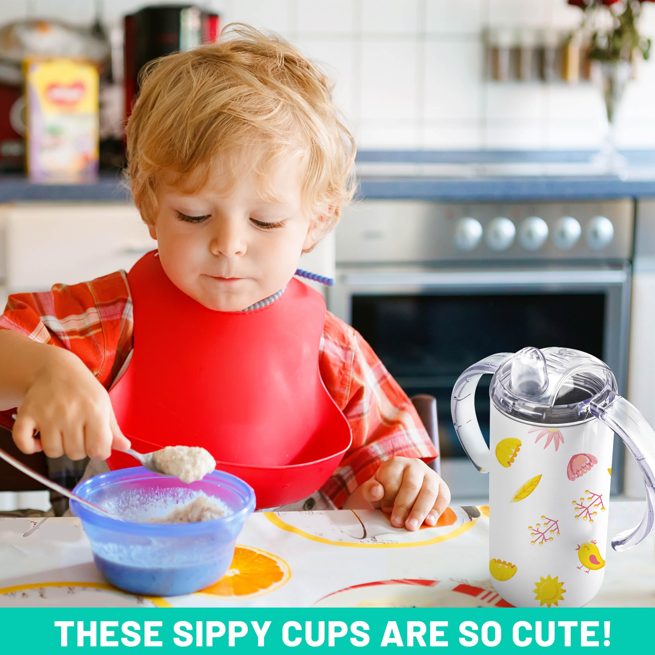 6 Pack Sublimation Sippy Cups Toddler Tumbler Blanks 12 oz Kids
