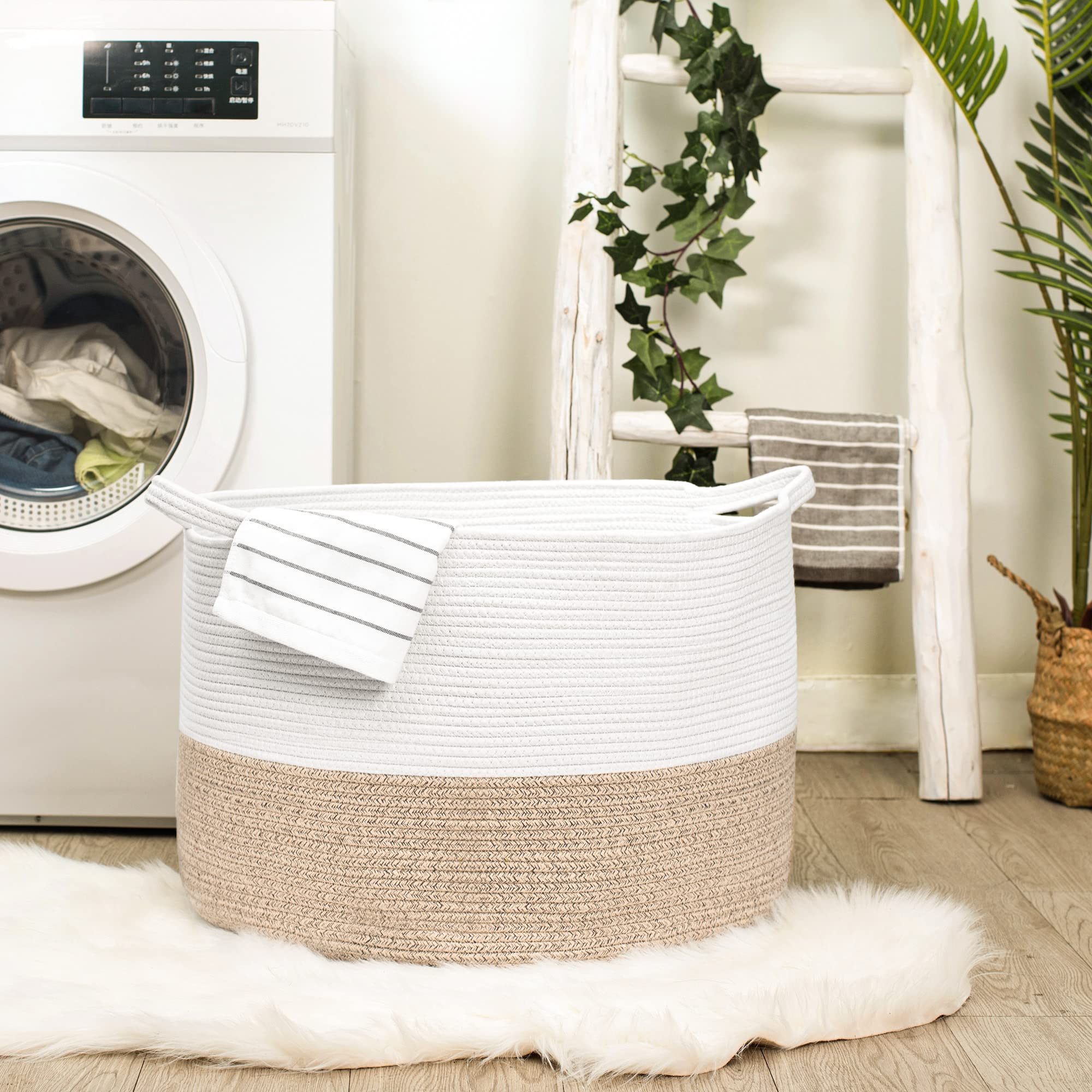 Extra Large Cotton Rope Storage Basket 22" x 14"