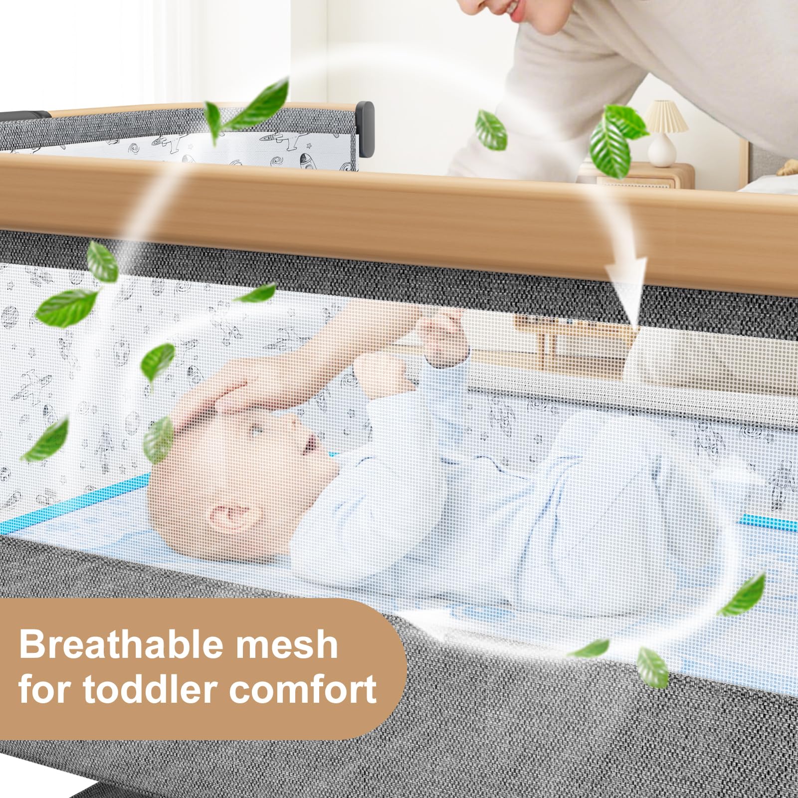 3-in-1 Baby Bassinet Bedside Sleeper with Adjustable Height