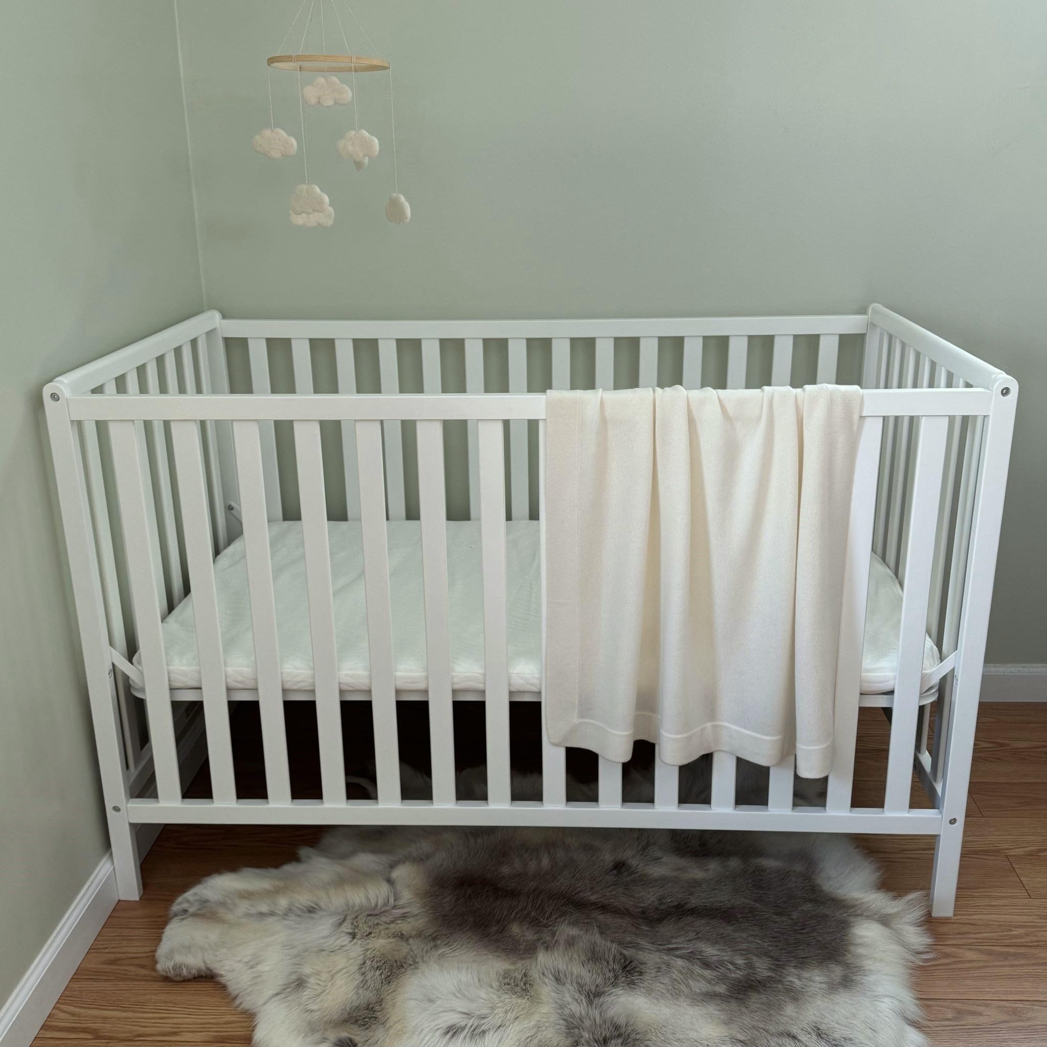 BABY 100% Cashmere Baby Blanket Luxe Knit Design in Cream