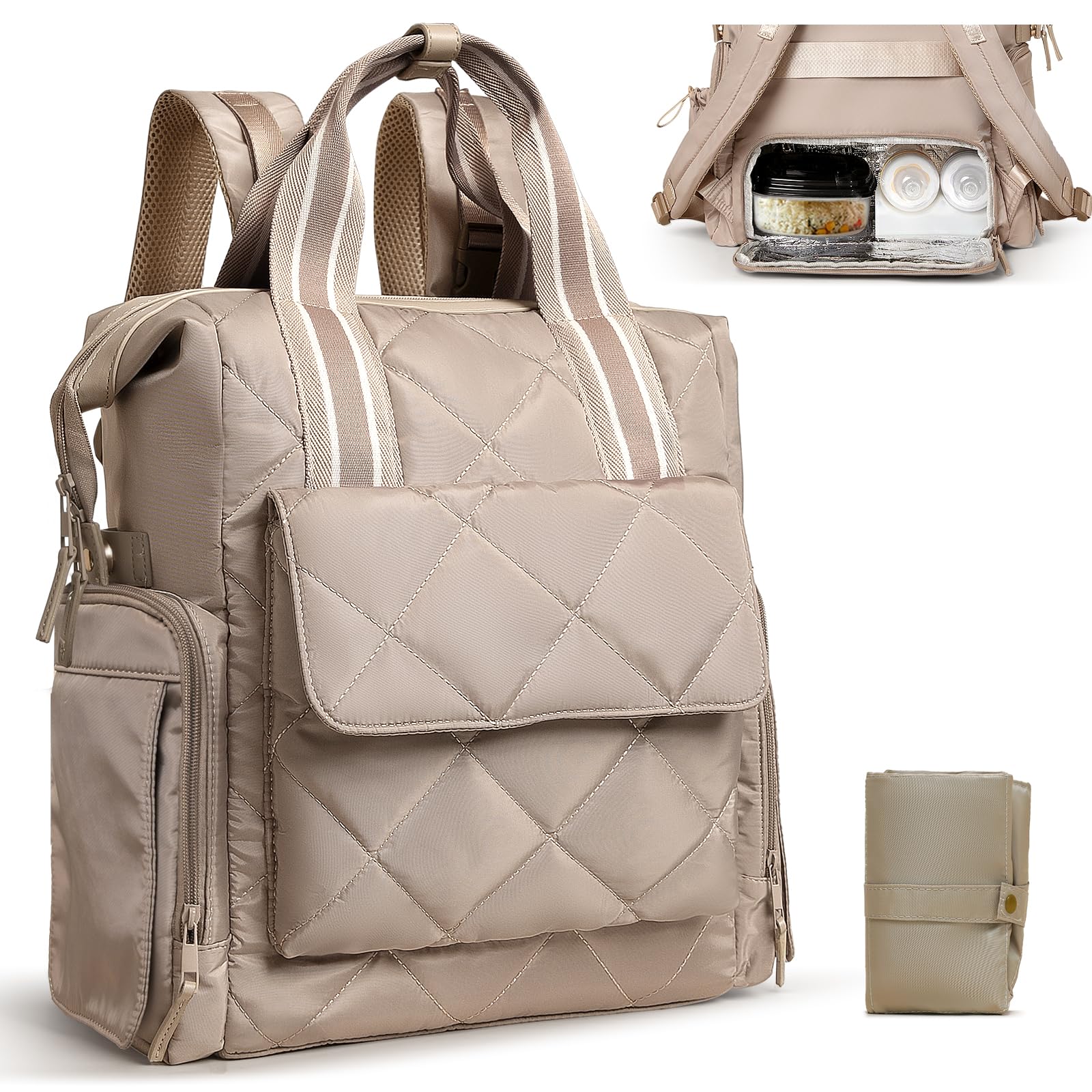 Diaper Bag Backpack Quilted Baby Diaper Bag Pañaleras Para Bebe