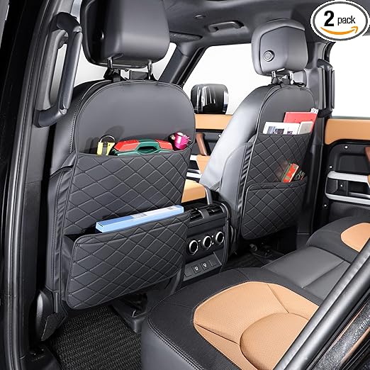 Seat Back Protector + Large Capacity Pocket Storage Organizer
