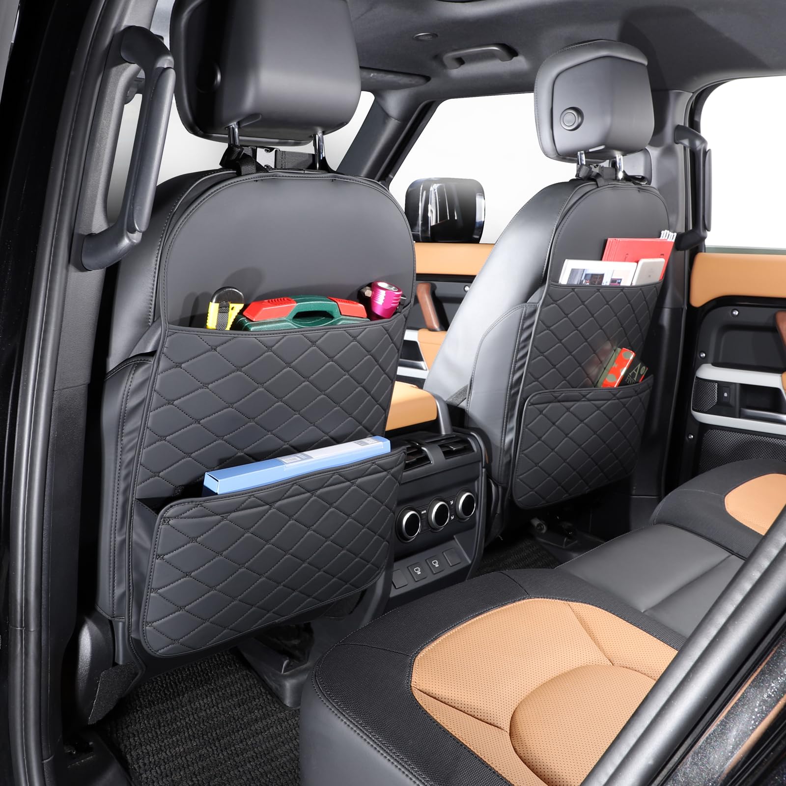 Seat Back Protector + Large Capacity Pocket Storage Organizer