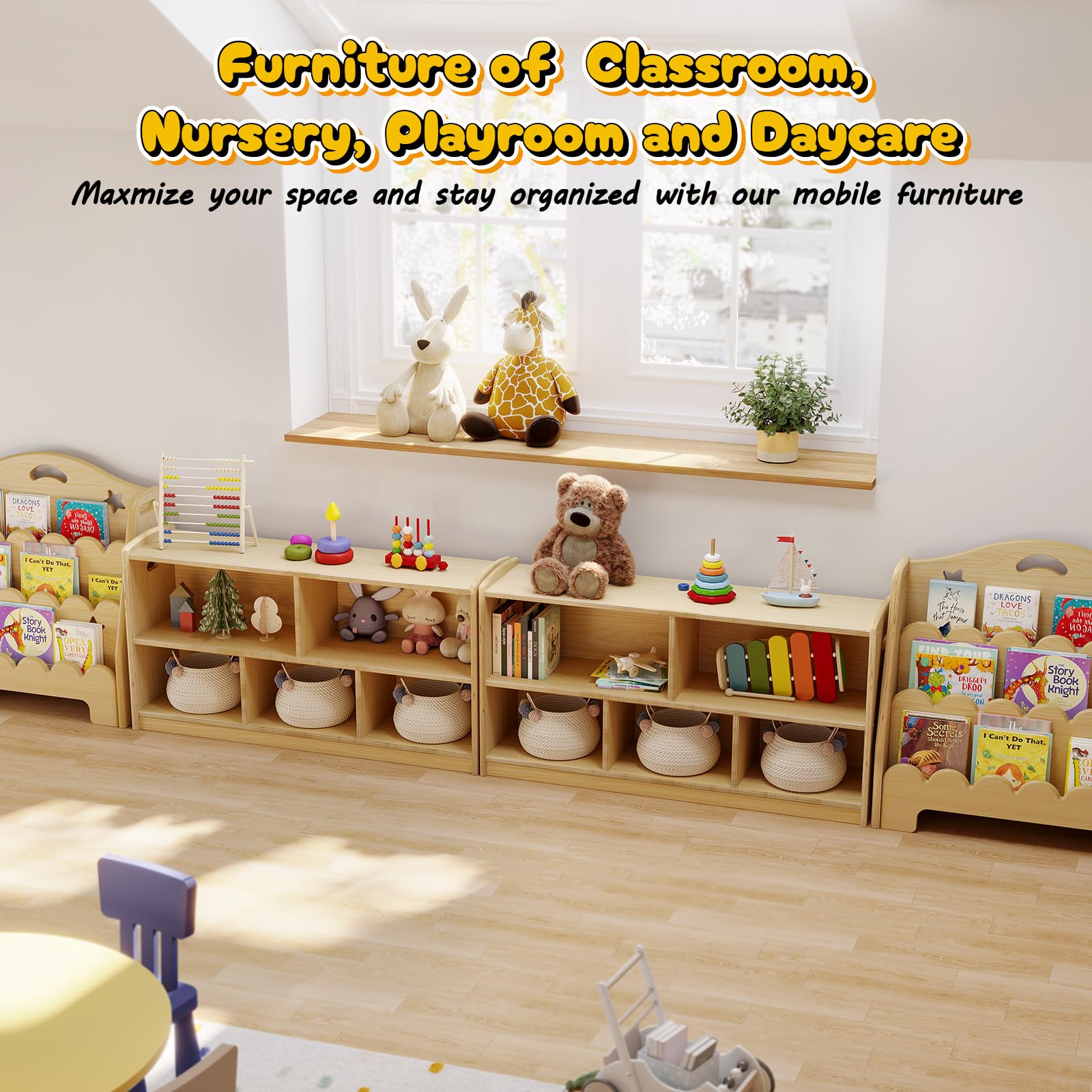 2-Tier Montessori Storage Cabinet for Kids
