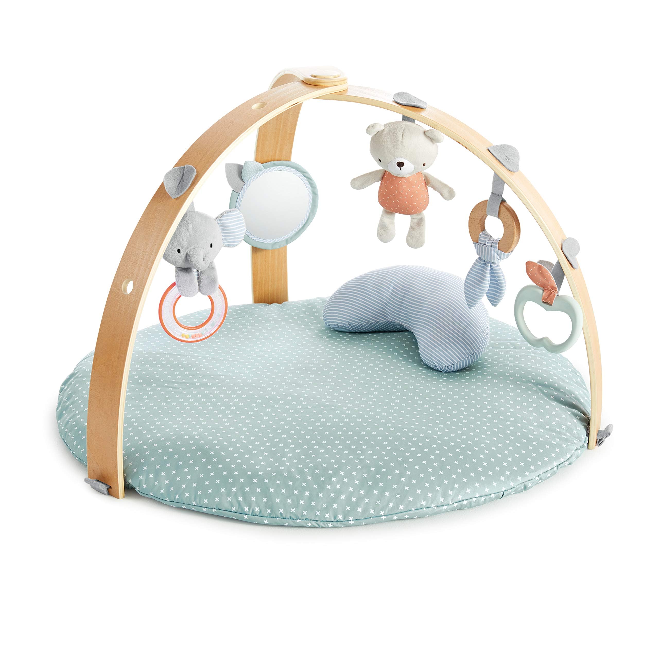 Cozy Spot Reversible Duvet Activity Gym & Play Mat with Wooden Toy bar