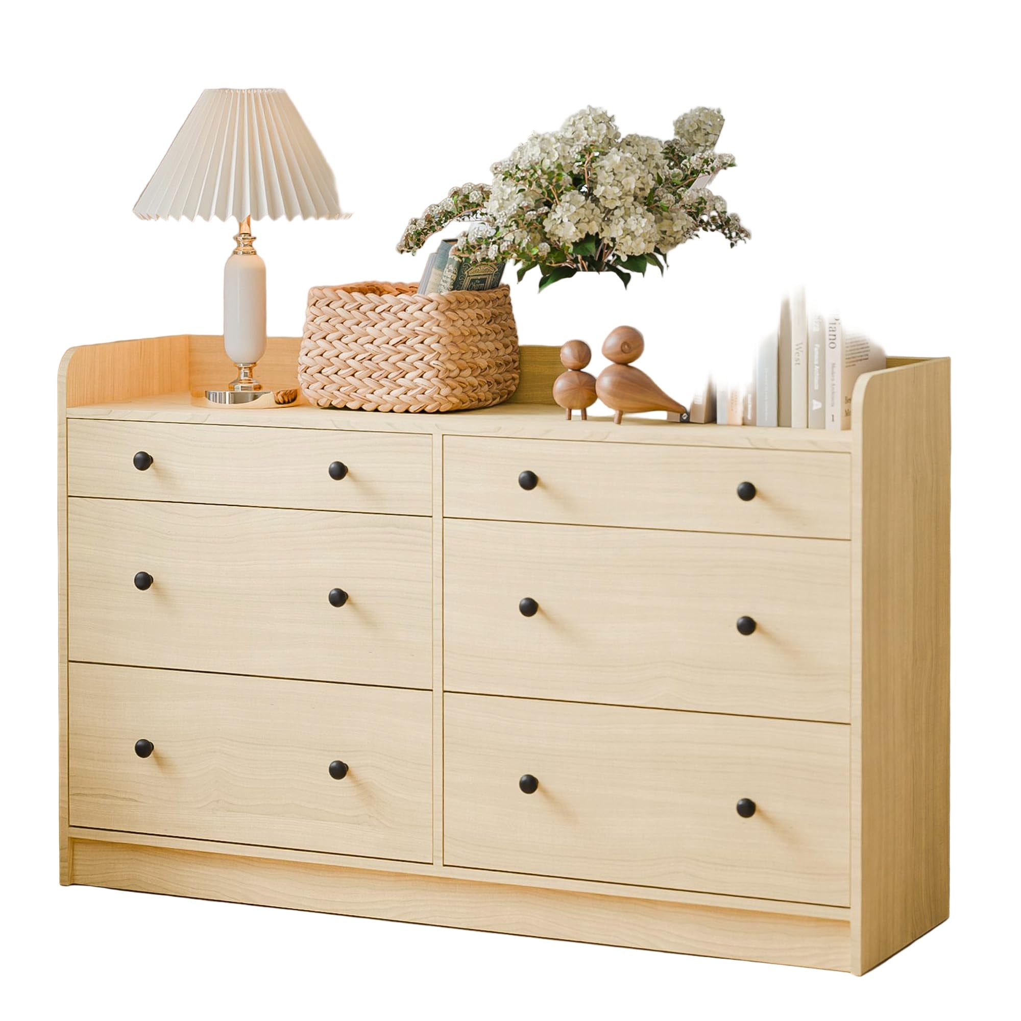 6 Drawer Dresser for Bedroom, Large Wood Dressers & Chests