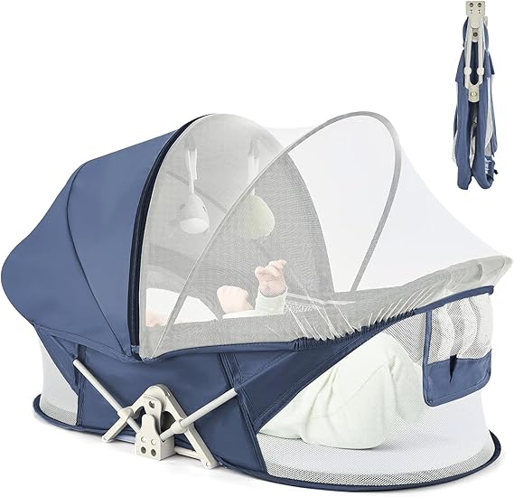 Portable Baby Bassinet Travel Baby Bed, Baby Cribs Travel Pod for Outdoor