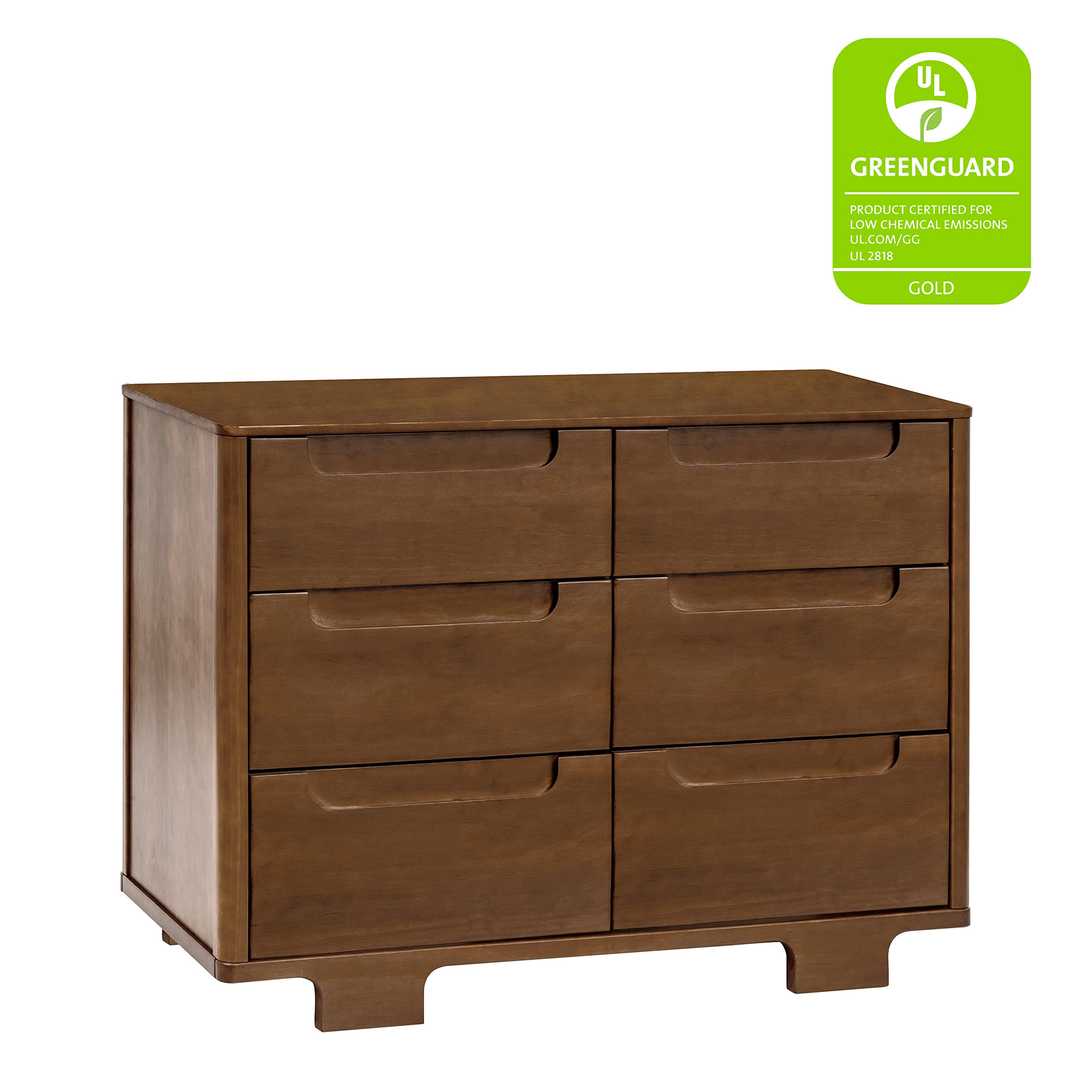 Yuzu 6-Drawer Dresser in Natural Walnut, Greenguard Gold Certified