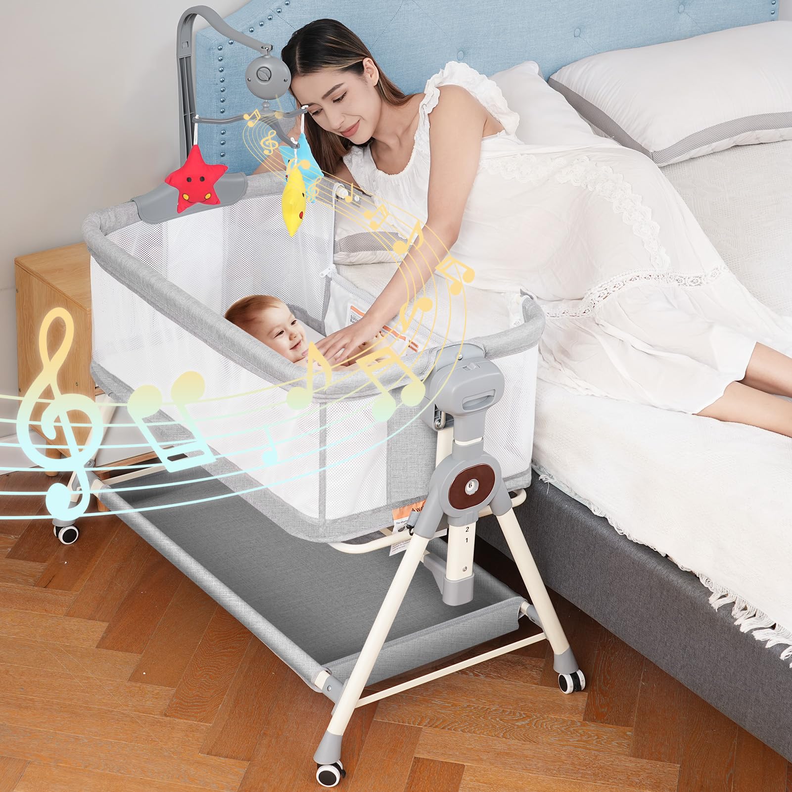 3-in-1 Rocking Bassinet with Musical Toys