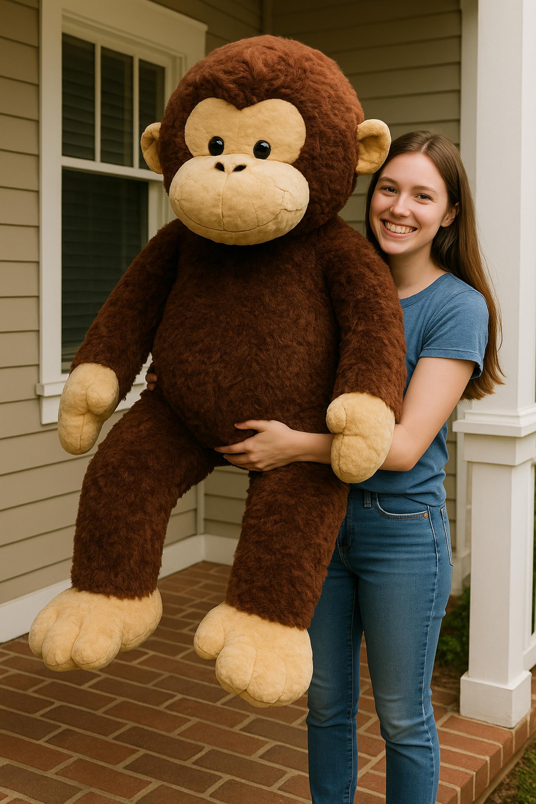 Giant Stuffed Monkey - Large 4-Foot Extra-Soft Jumbo Plush Animal