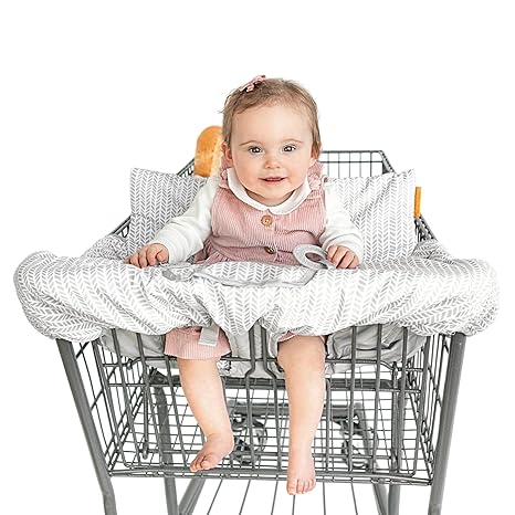 2-in-1 Cushy High Chair Cover and Shopping Cart Cover for Baby, Comfortable Cover