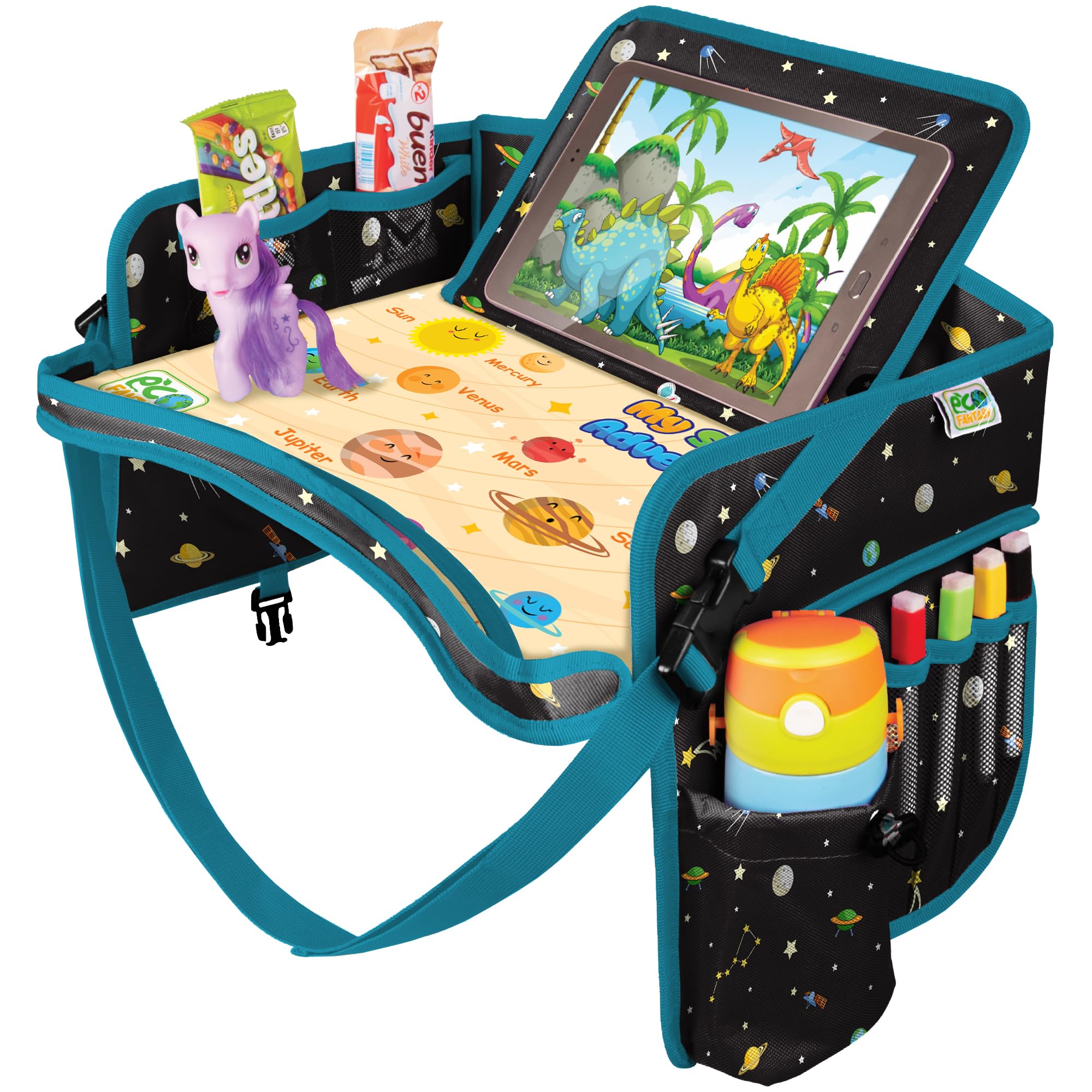 Car Seat Tray for Toddler - Waterproof Carseat Table Top - Kids Travel Tray