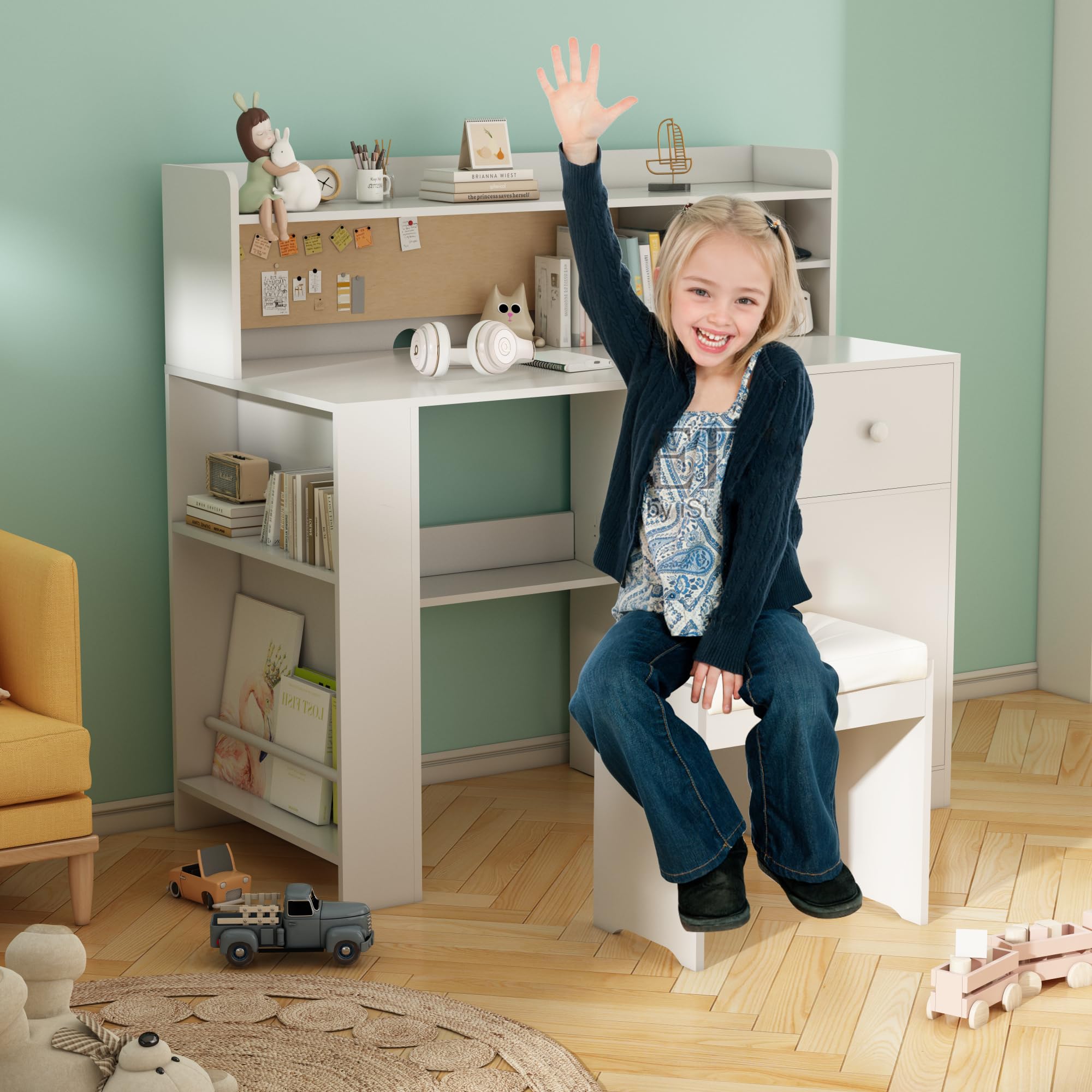 Kids Study Desk and Chair, Big Kids Desk and Chair Sets
