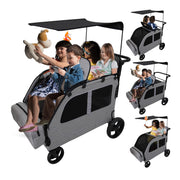 Car-Shaped 4 Seater Stroller Wagon for 2 3 Kids Foldable All-Terrain Quad Wagon
