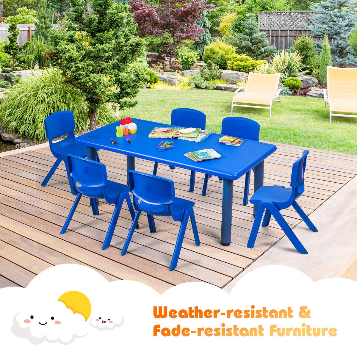 Rectangular Kids Activity Table for Reading Drawing Dining