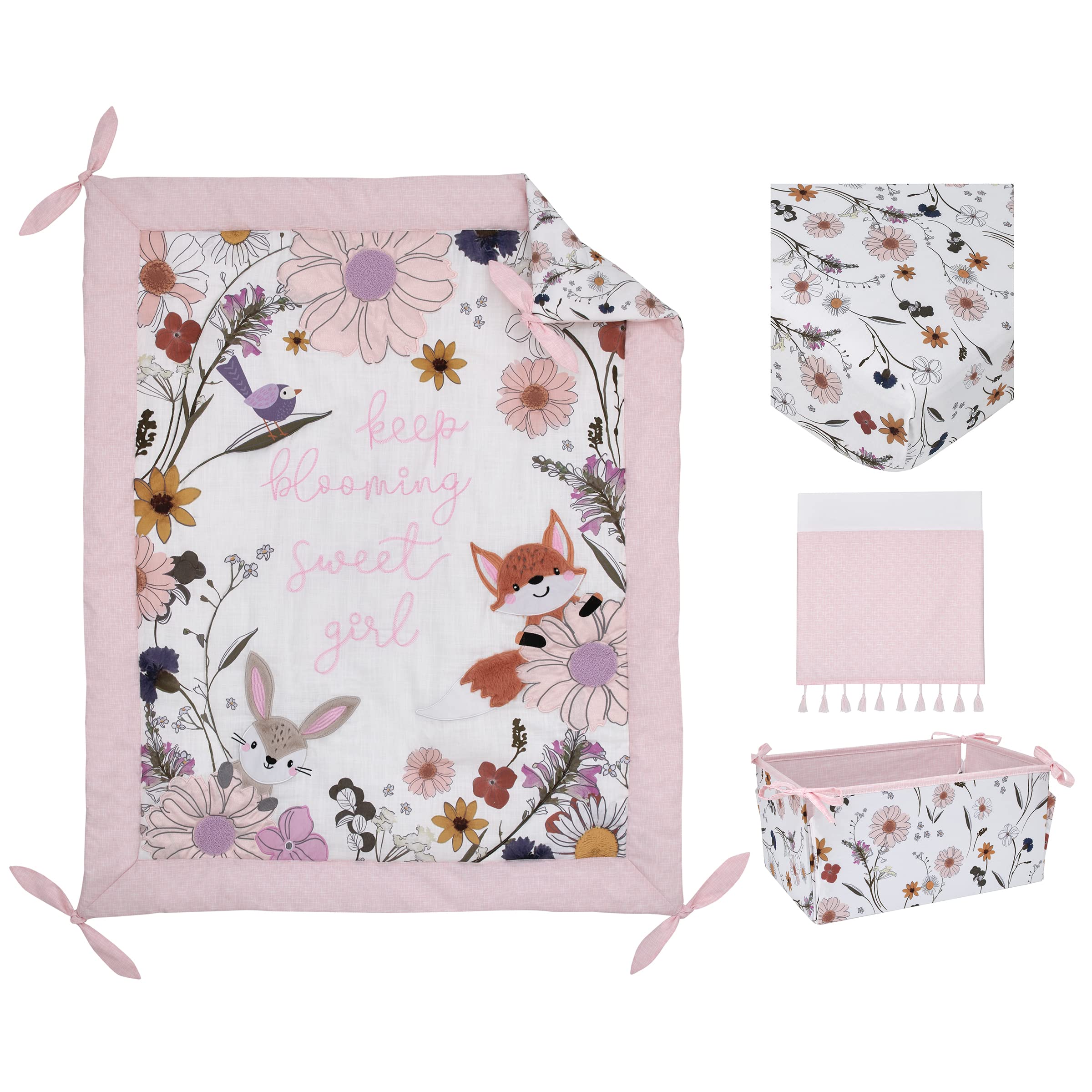 Keep Blooming Pink, White, Purple and Gold, Flowers, Fox