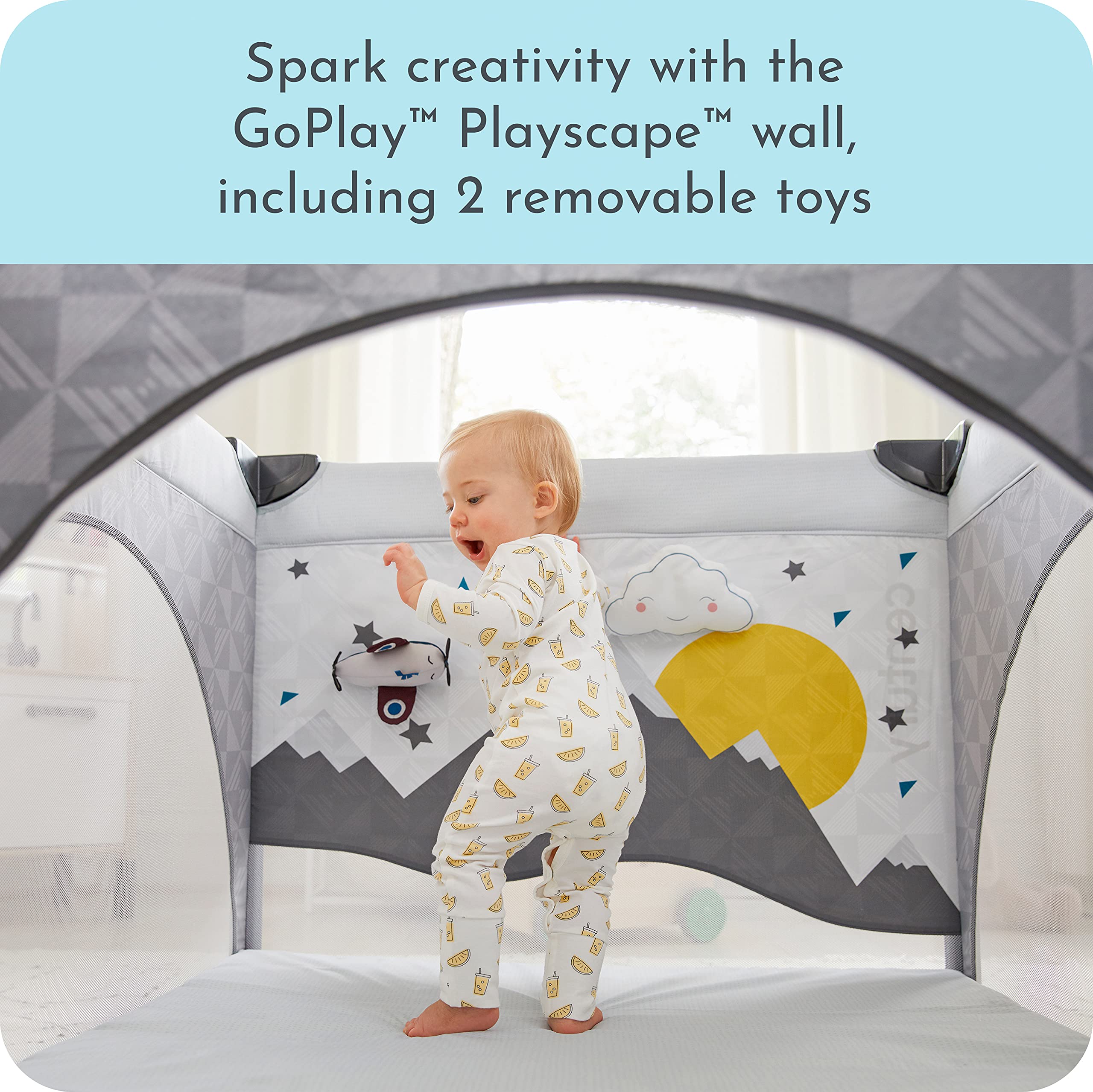 2-in-1 Playard and Activity Center with Zippered Door