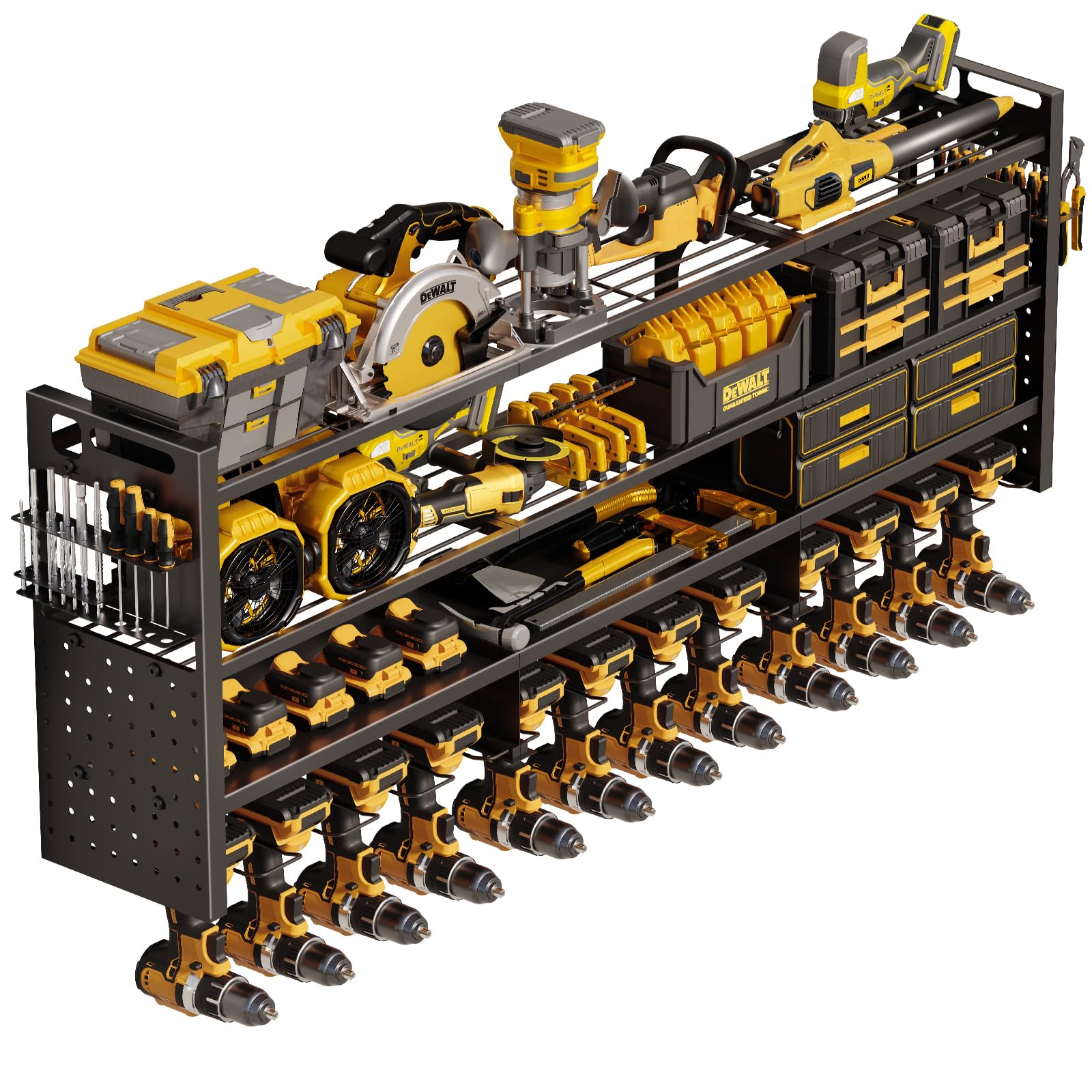 49'' W Power Tool Organizer Wall Mount | Large 620lbs Garage Storage Rack