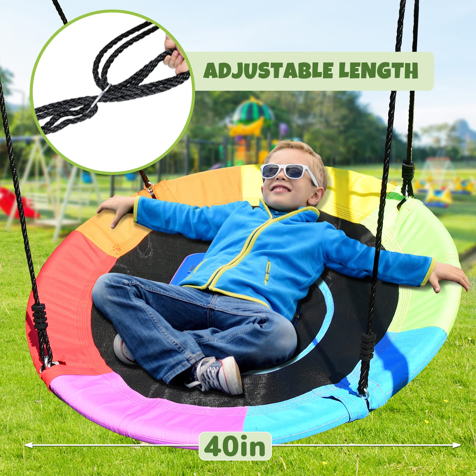 Heavy Duty A-Frame Swing Set with 40 Inch Saucer Swing