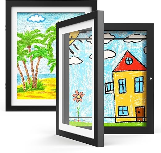Kids Art Frames, Kids Artwork Frames Changeable 8.5 x11 with Mat