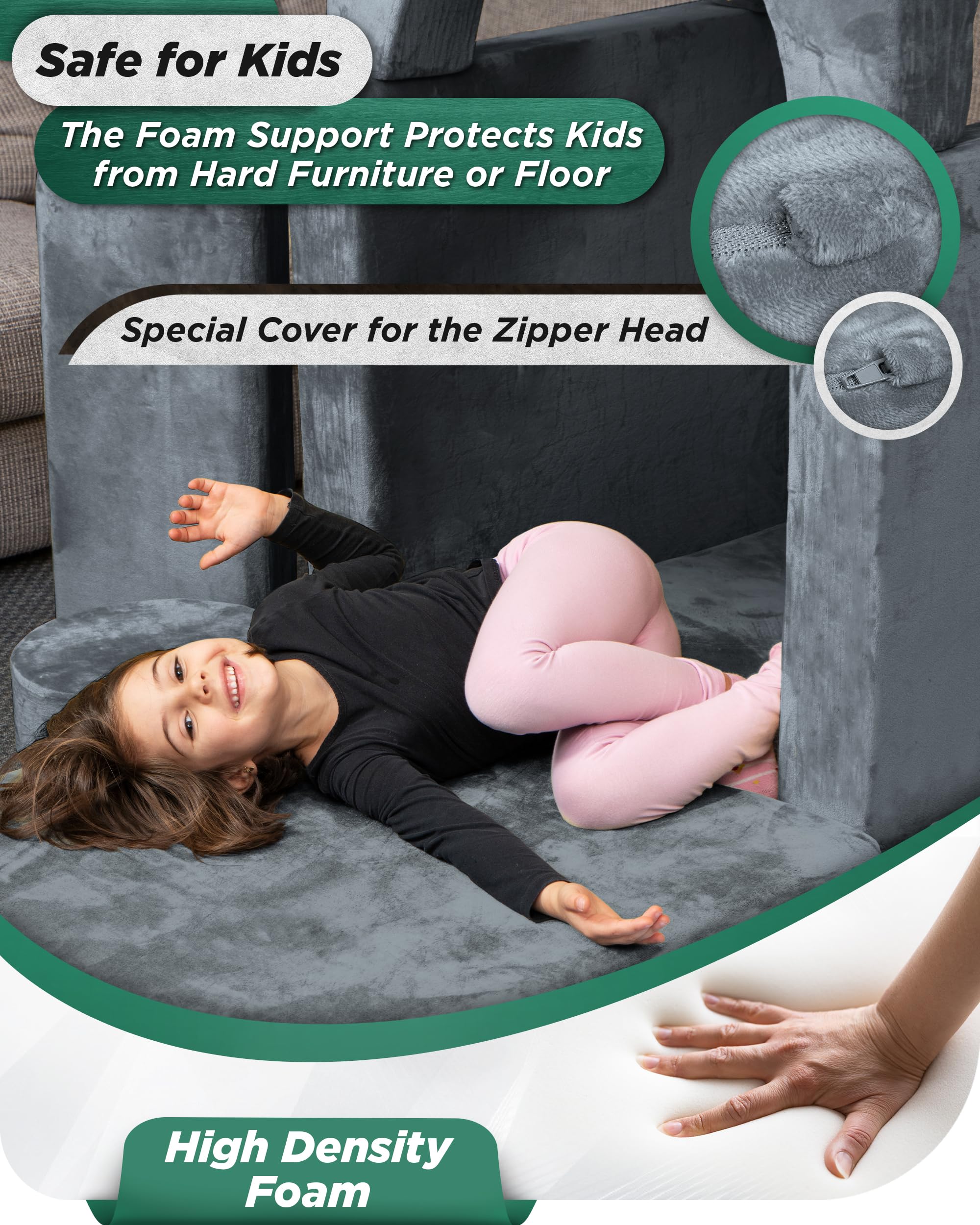 14-Piece Modular Kids Play Couch with Washable Covers