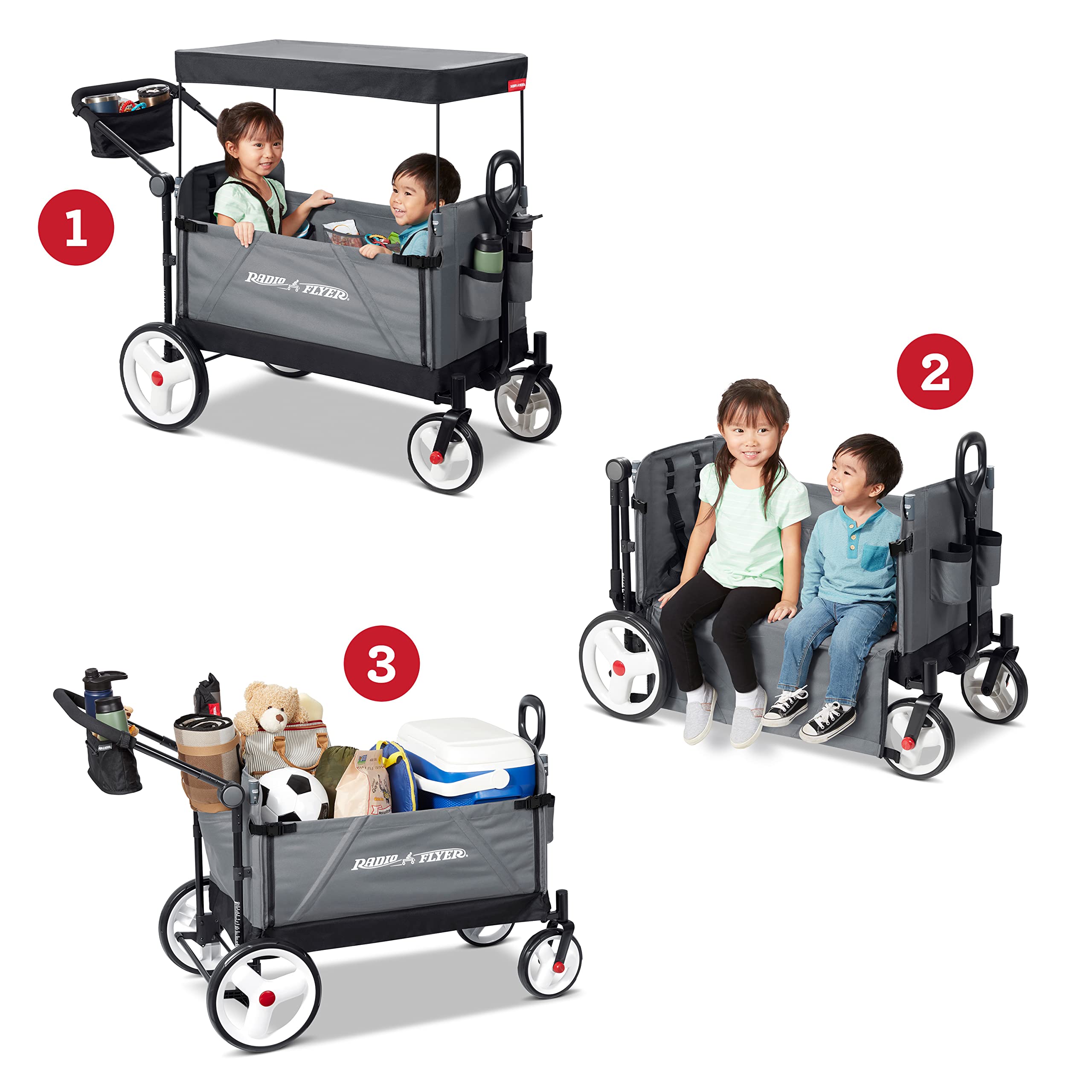 Stroller Wagon for Kids, Baby Stroller, Utility Cart, Rolling Cart