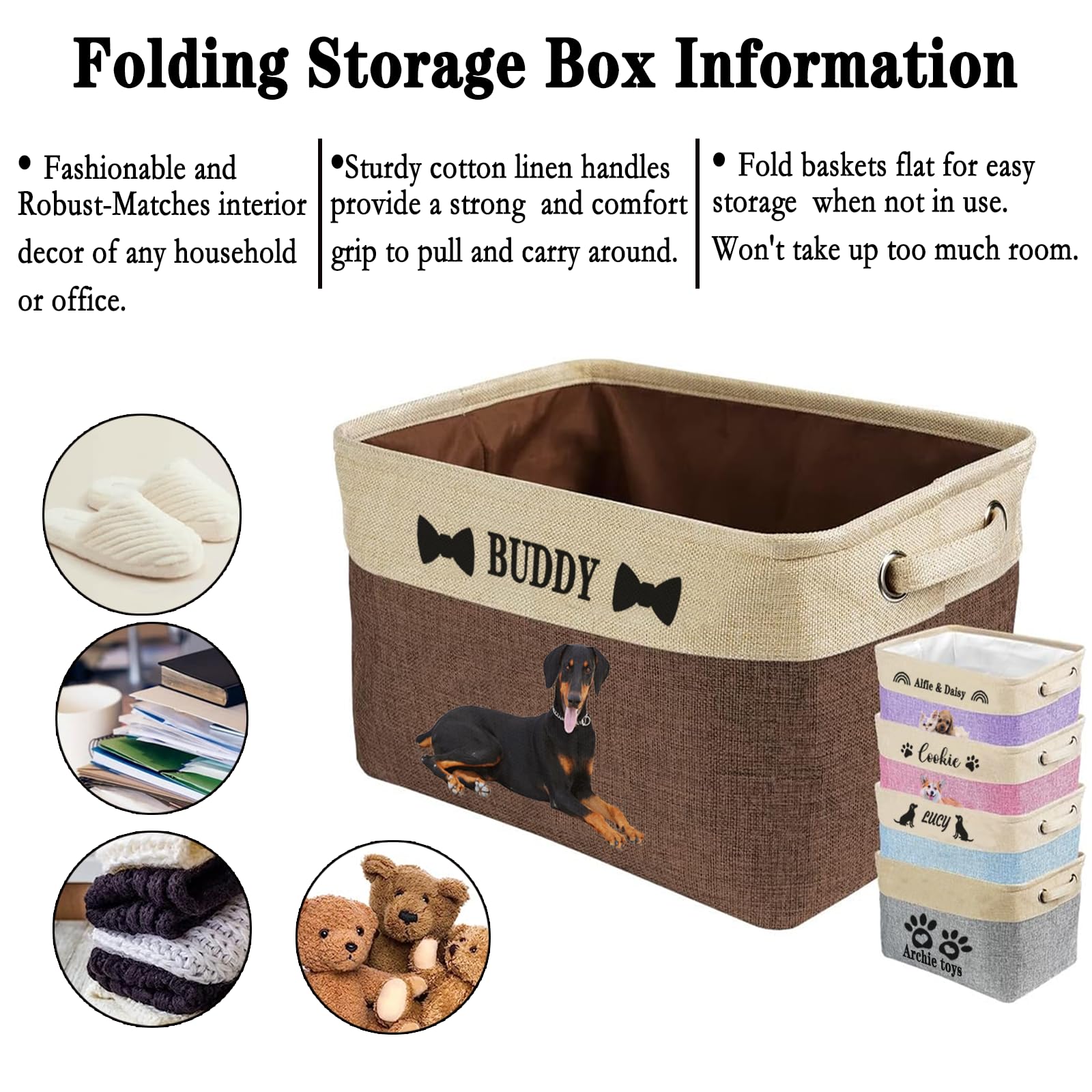 Personalized Pet Toy Storage Basket with Custom Name
