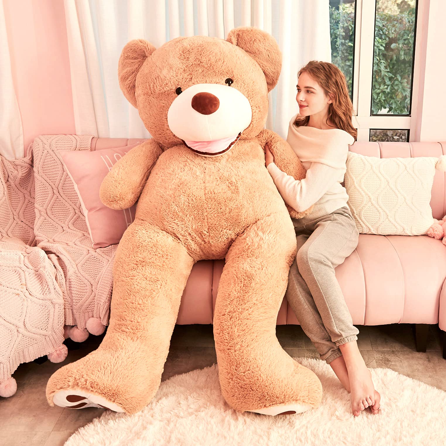 Giant Teddy Bear Plush Toy Stuffed Animals(Brown,78 inches)