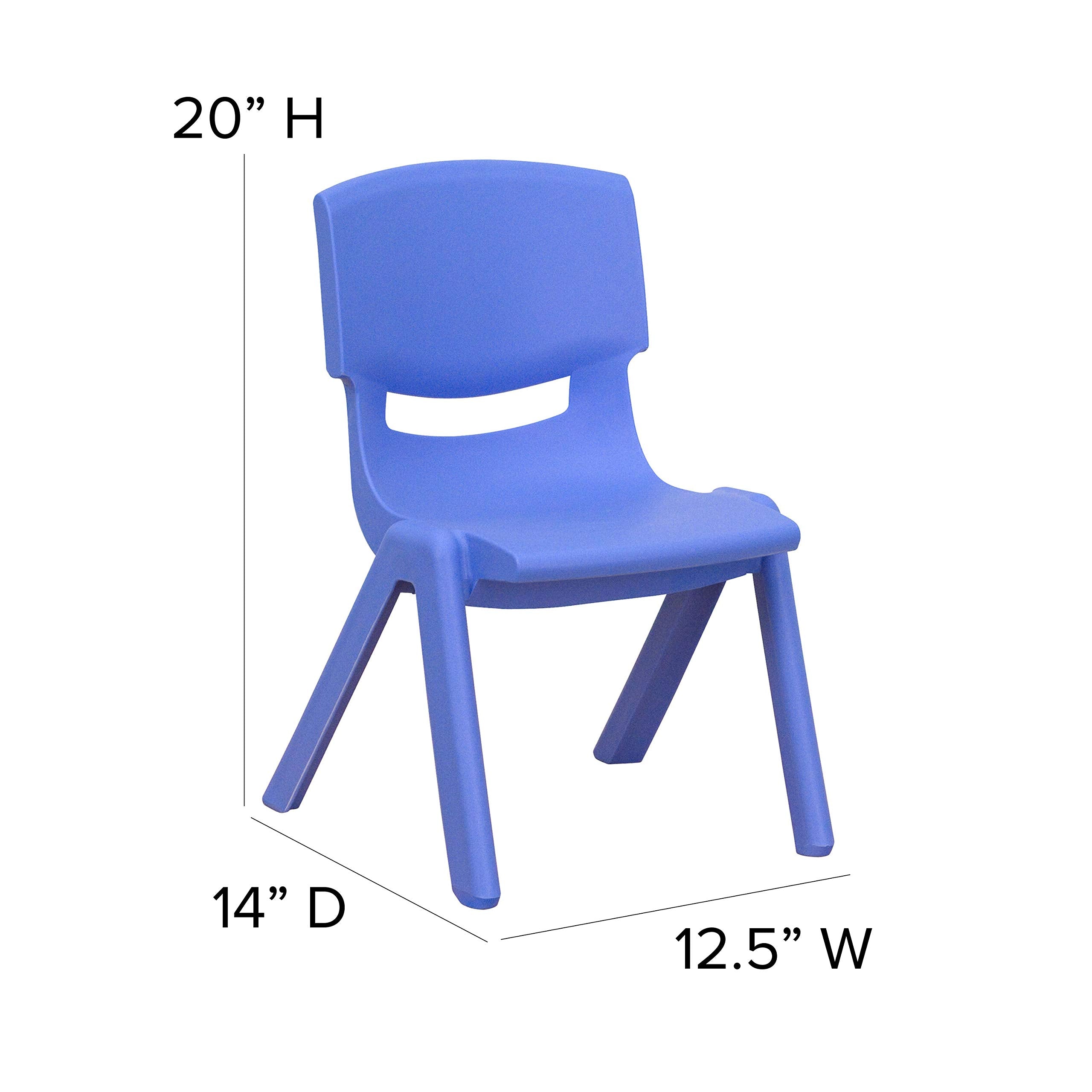 Blue Plastic Stackable School Chair 10.5" Seat Height