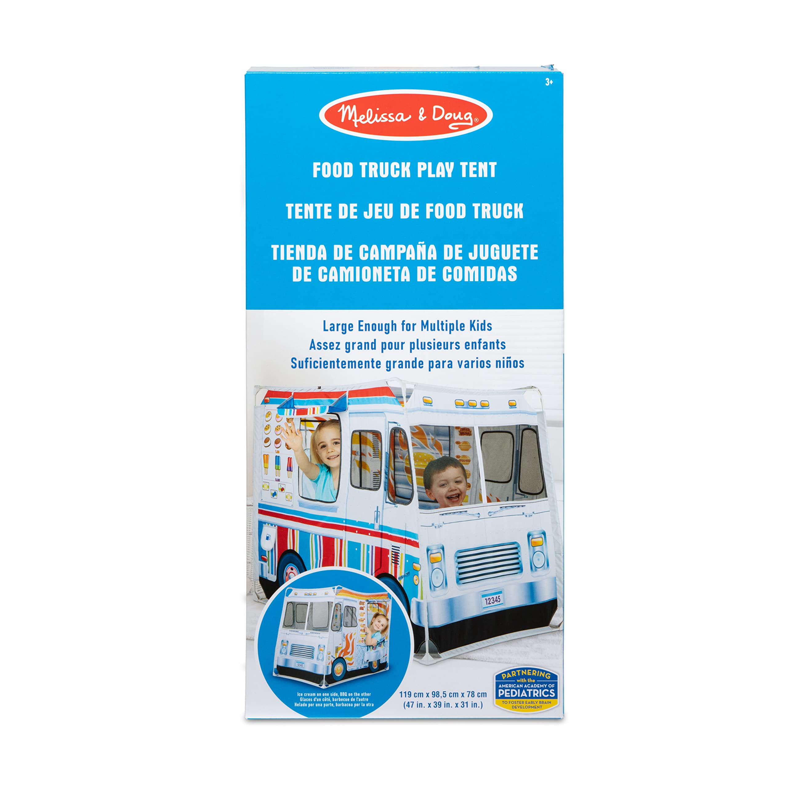 Double-Sided Food Truck Play Tent - Ice Cream and BBQ Role Play Toy