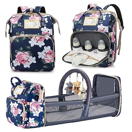 Diaper Bag Backpack with Changing Station, Foldable for Bady Toddler