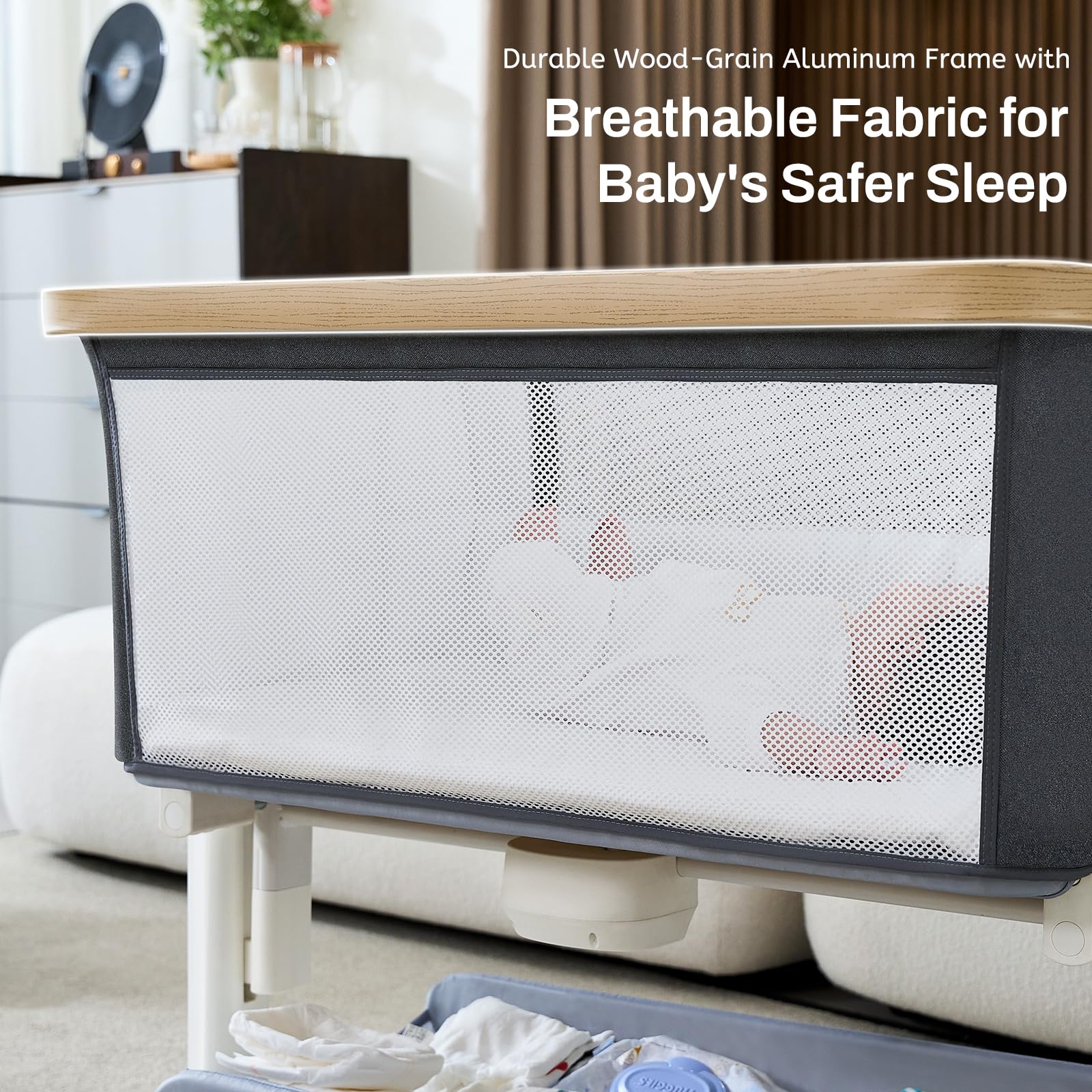 Electric Baby Bassinet with Rocking Motion and Mosquito Net