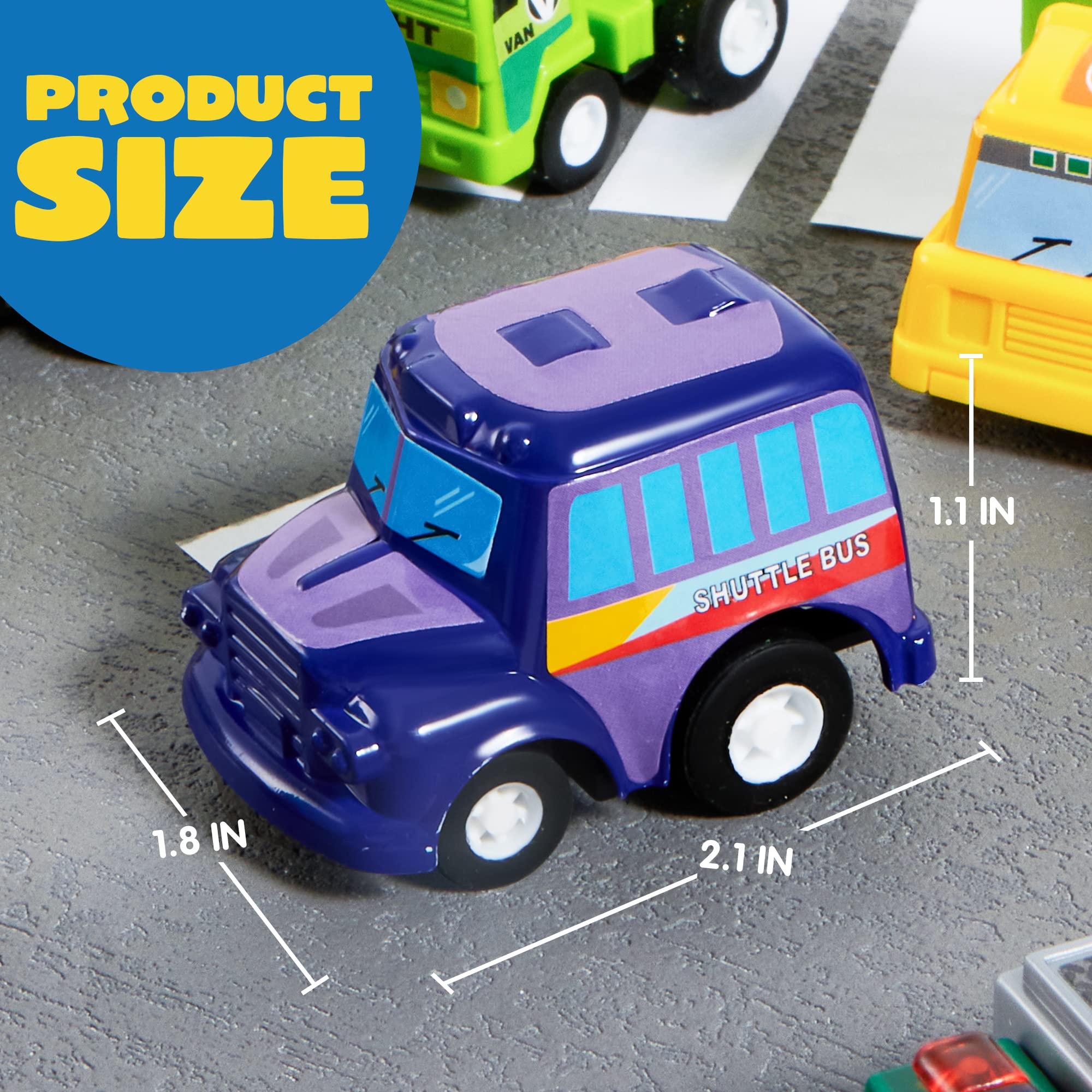 25 Pieces Pull Back Cars and Trucks Toy Vehicles Set for Toddlers, Girls and Boys Kids Play