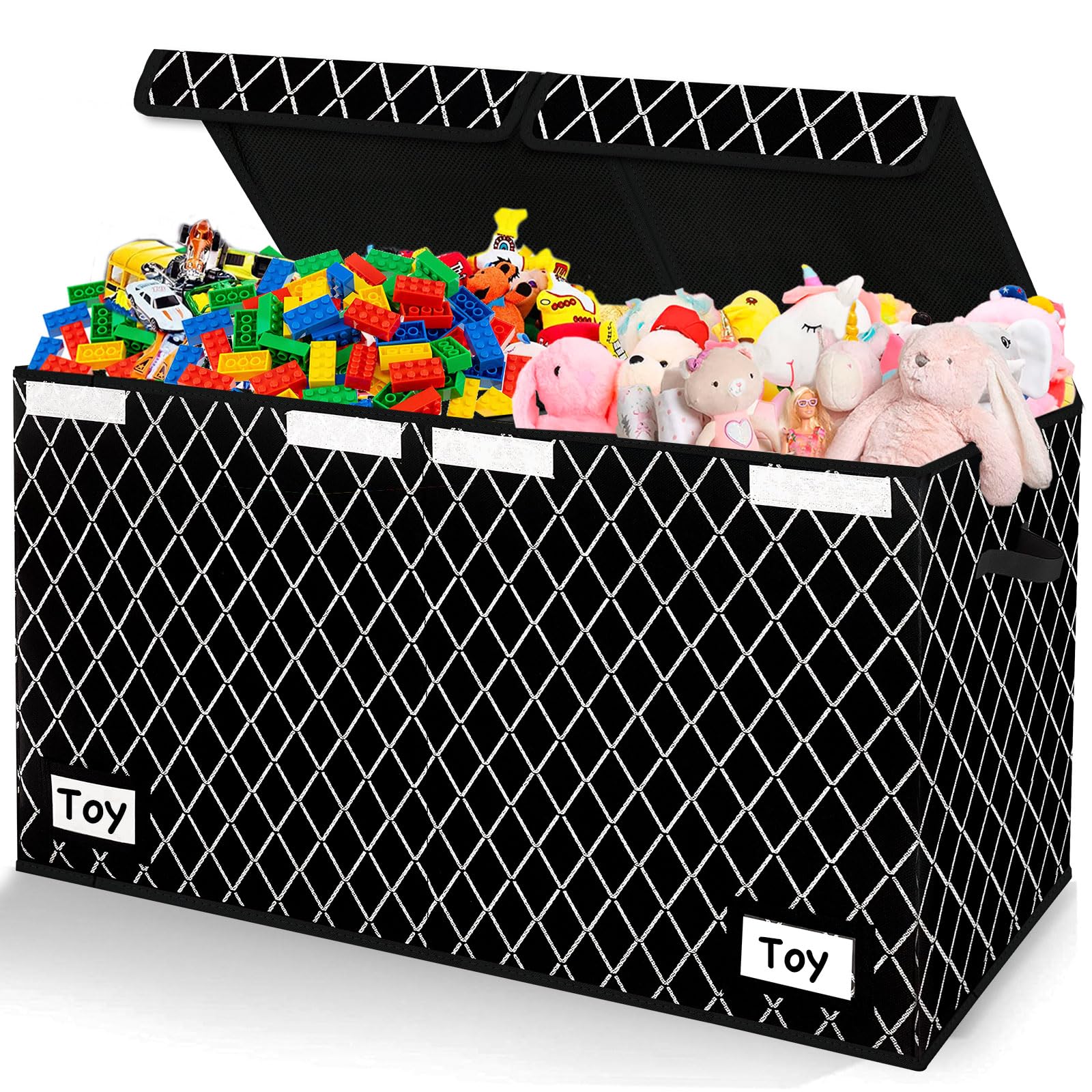 Large Toy Storage Box with Lid,Sturdy Toys Storage Chest Bin Organizer for Kids