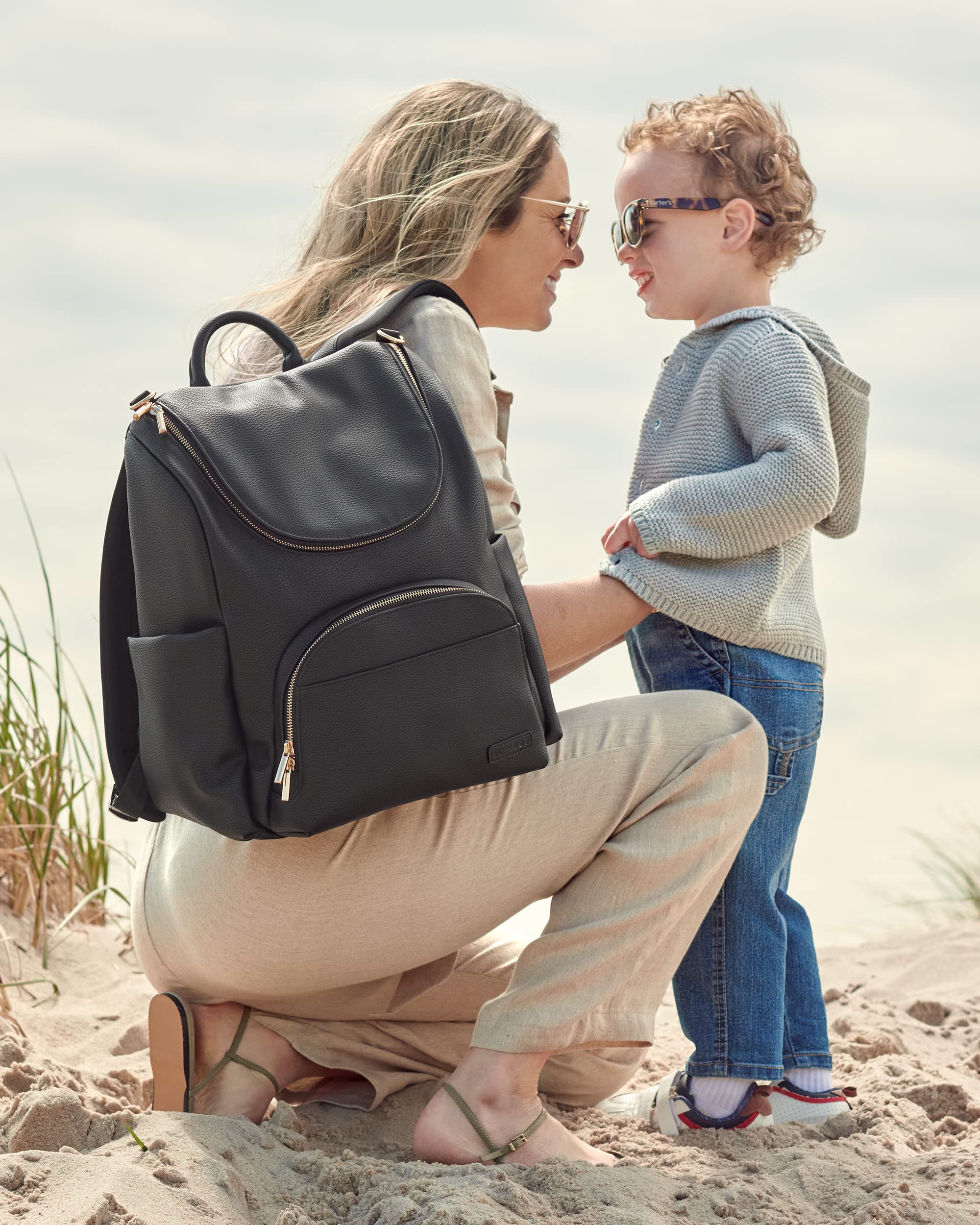 Diaper Bag Backpack: Evermore, Multi-Function Baby Travel Bag 6 in 1, Black