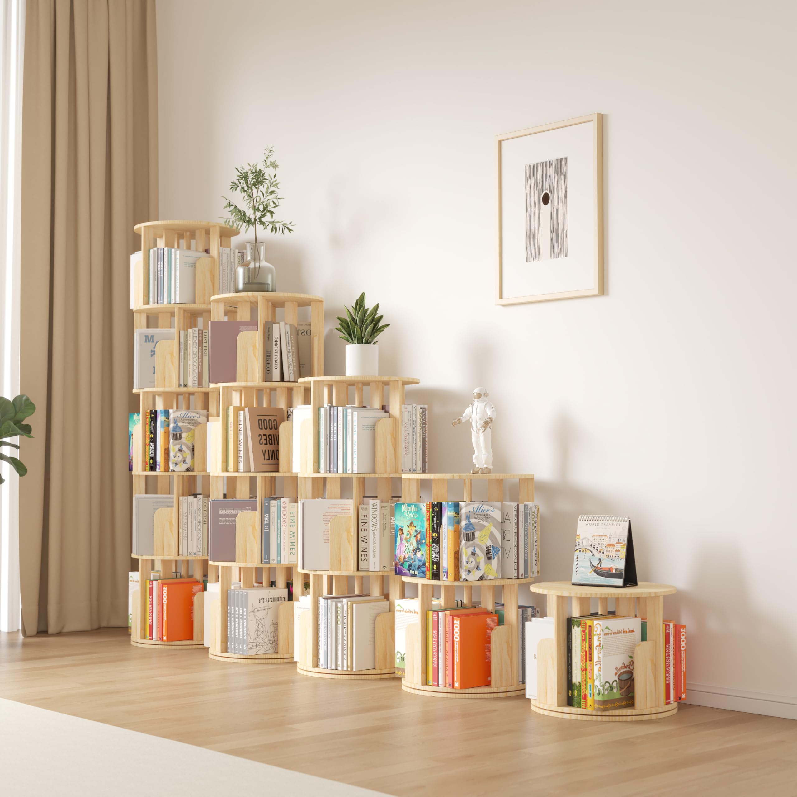 Rotating Bookshelf 360° Display Storage Rack
