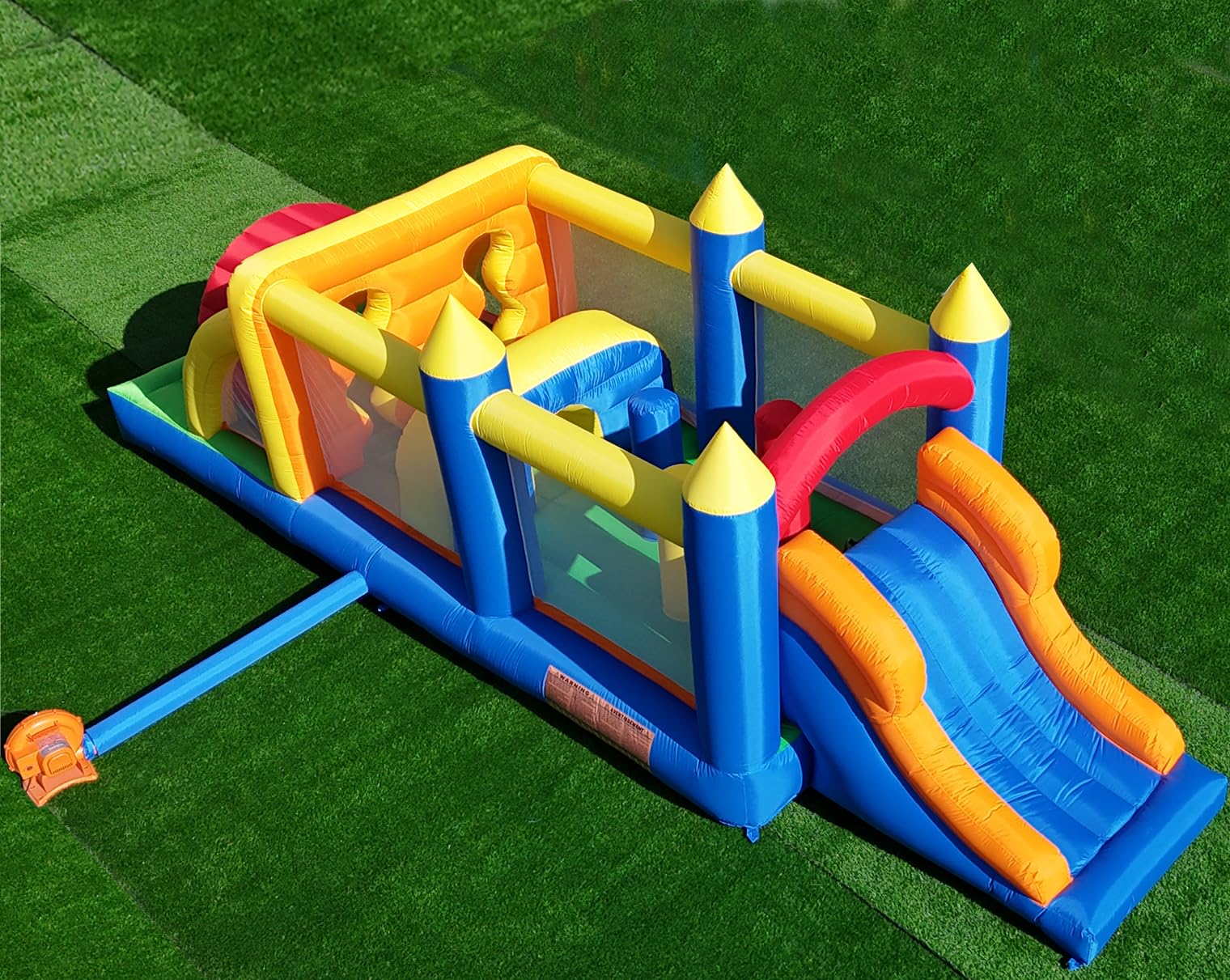Inflatable Obstacle Course Bounce House with Climbing Wall and Slide