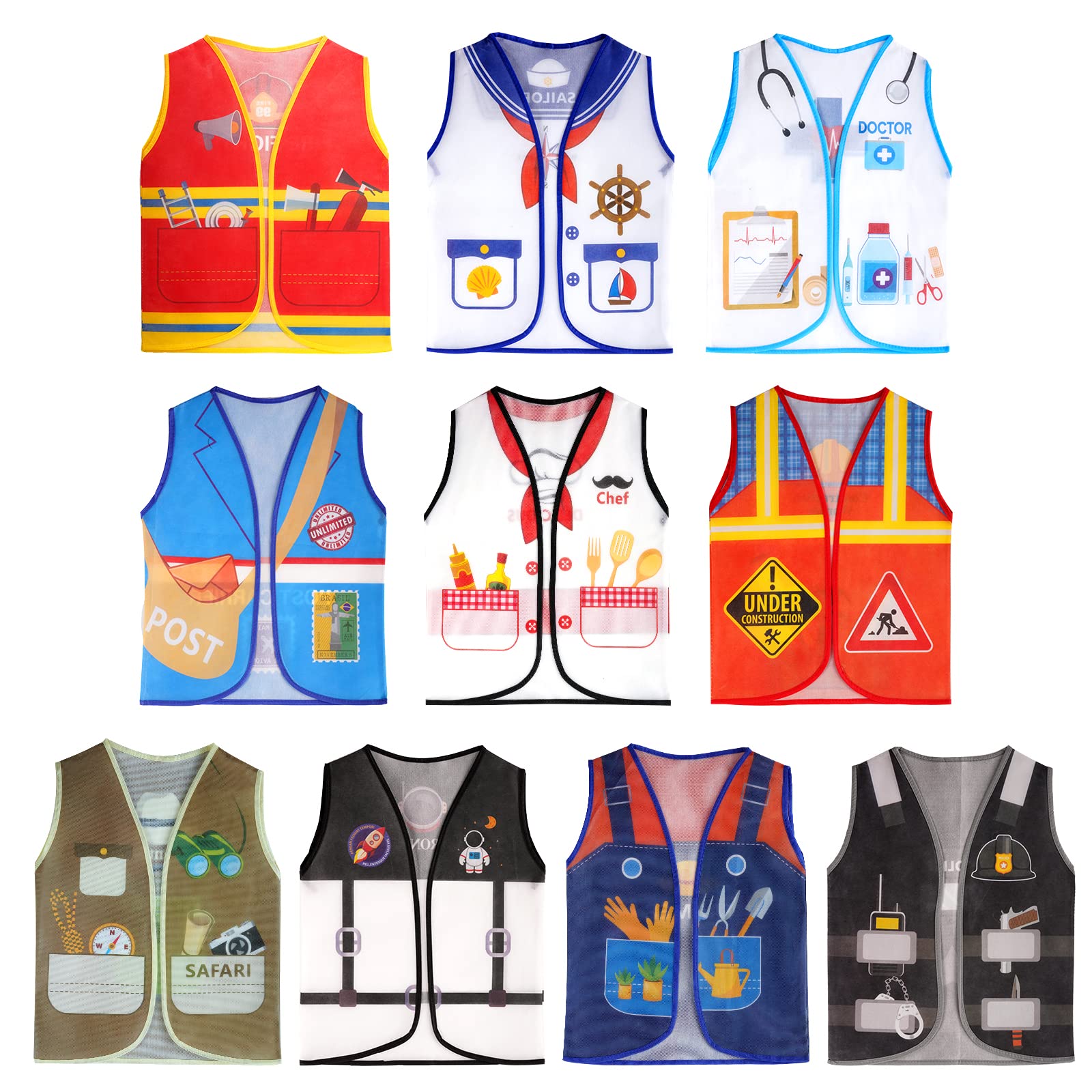 Helper Dress Up Vest Boys Dress Up Clothes Vest Career Cosplay
