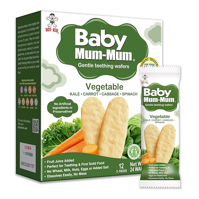 Rice Rusks, Banana, Gluten Free, Allergen Free, Non-GMO, Rice Teether Cookie for Teething