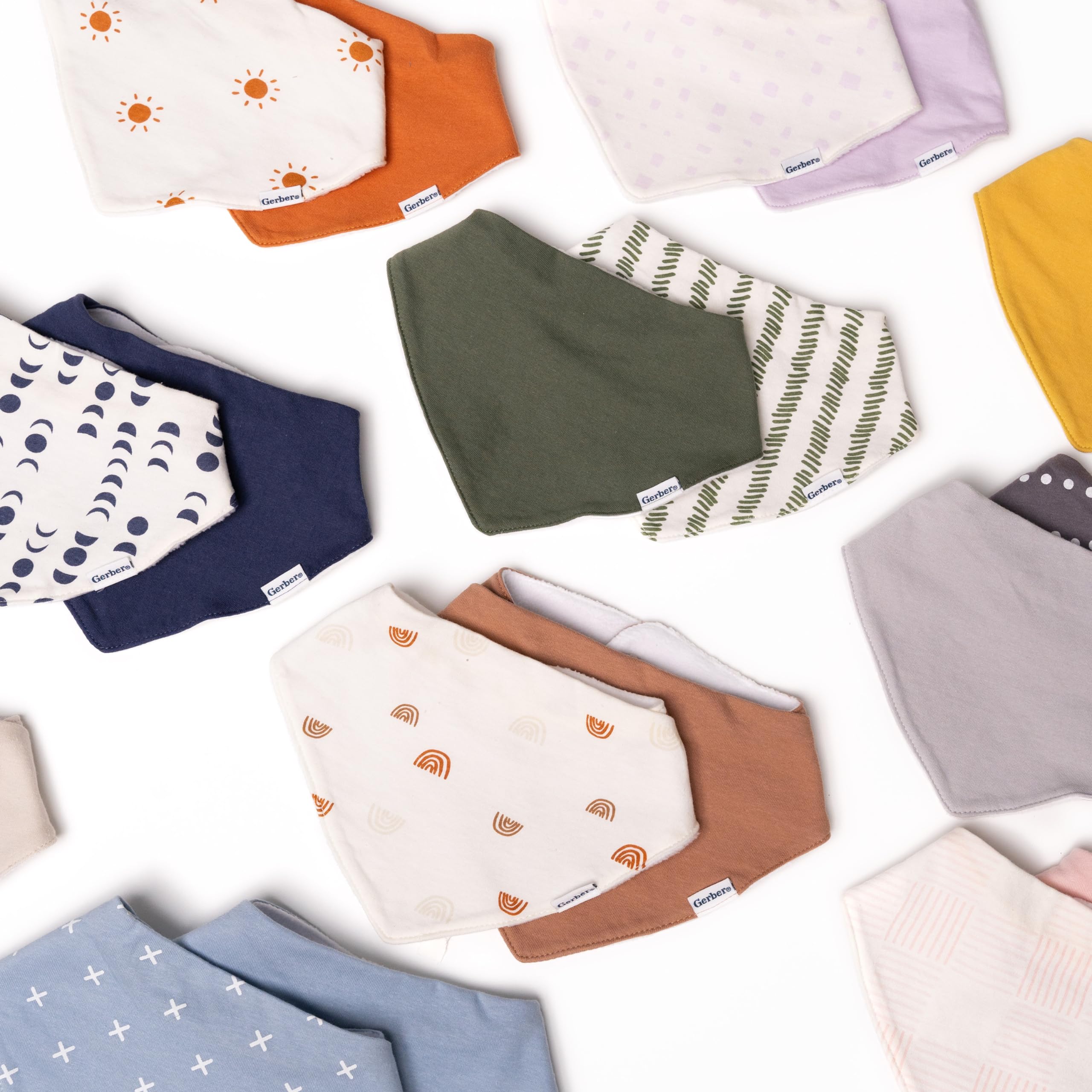 Baby Unisex Bandana Bibs 10-Pack, Multi Grey, One Size