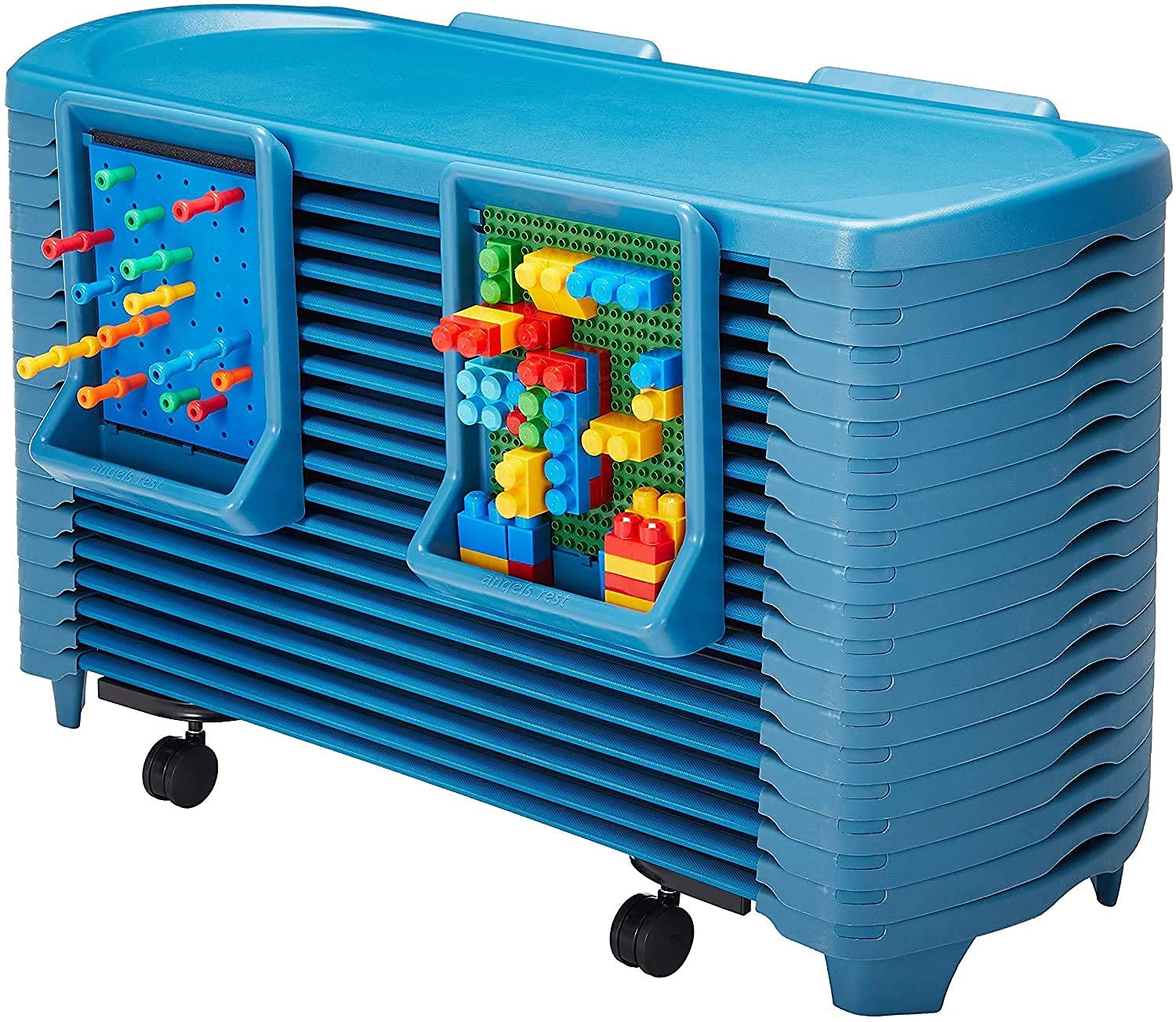 SpaceLine Activity Center and Set of 20 Toddler Nap Cots, Ocean