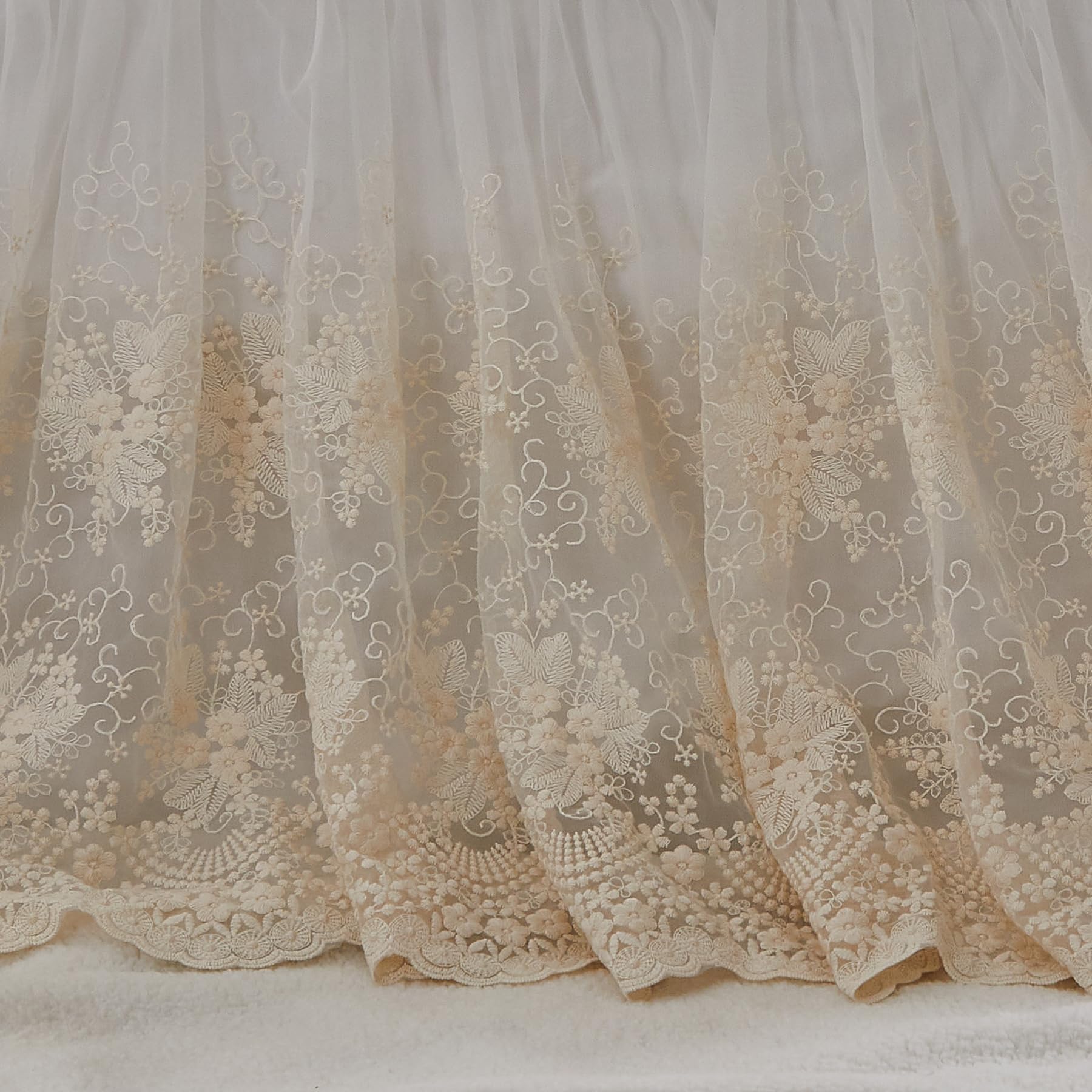 Boho Lace Crib Bed Skirt Dust Ruffle