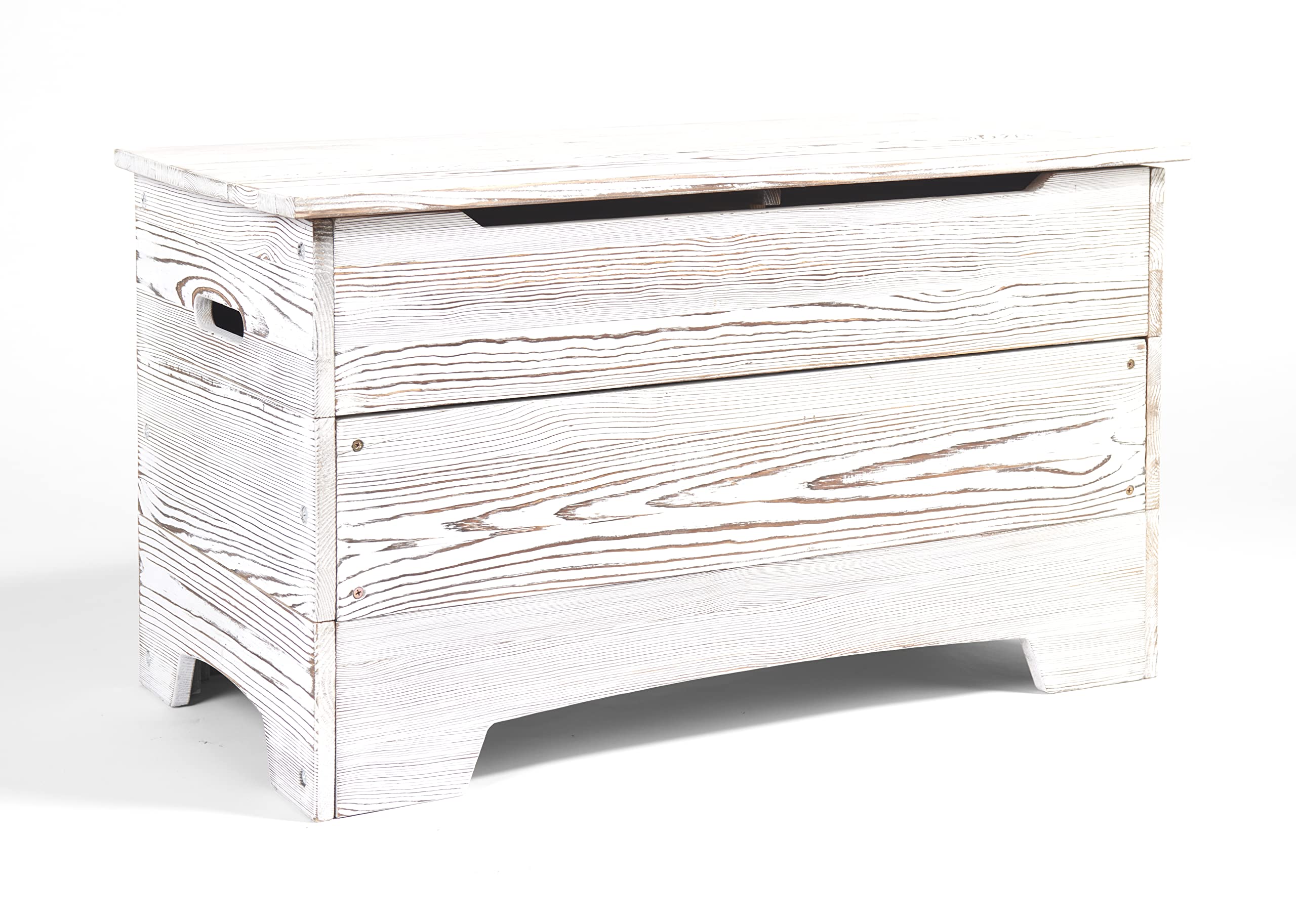 Farmhouse Solid Wood Toy Box - Rustic Storage Chest with Reversible