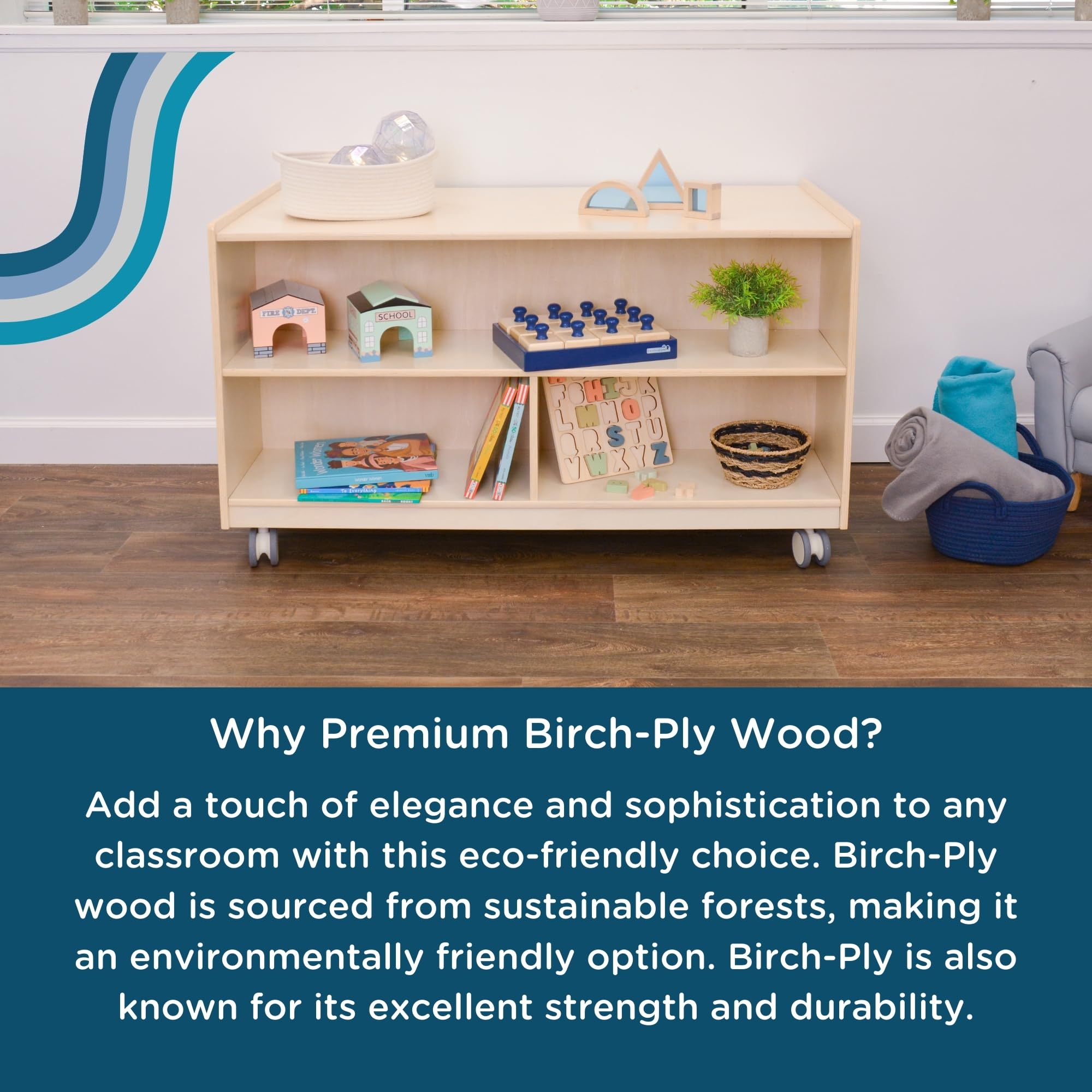 Double-Sided Mobile Storage Unit for Kids