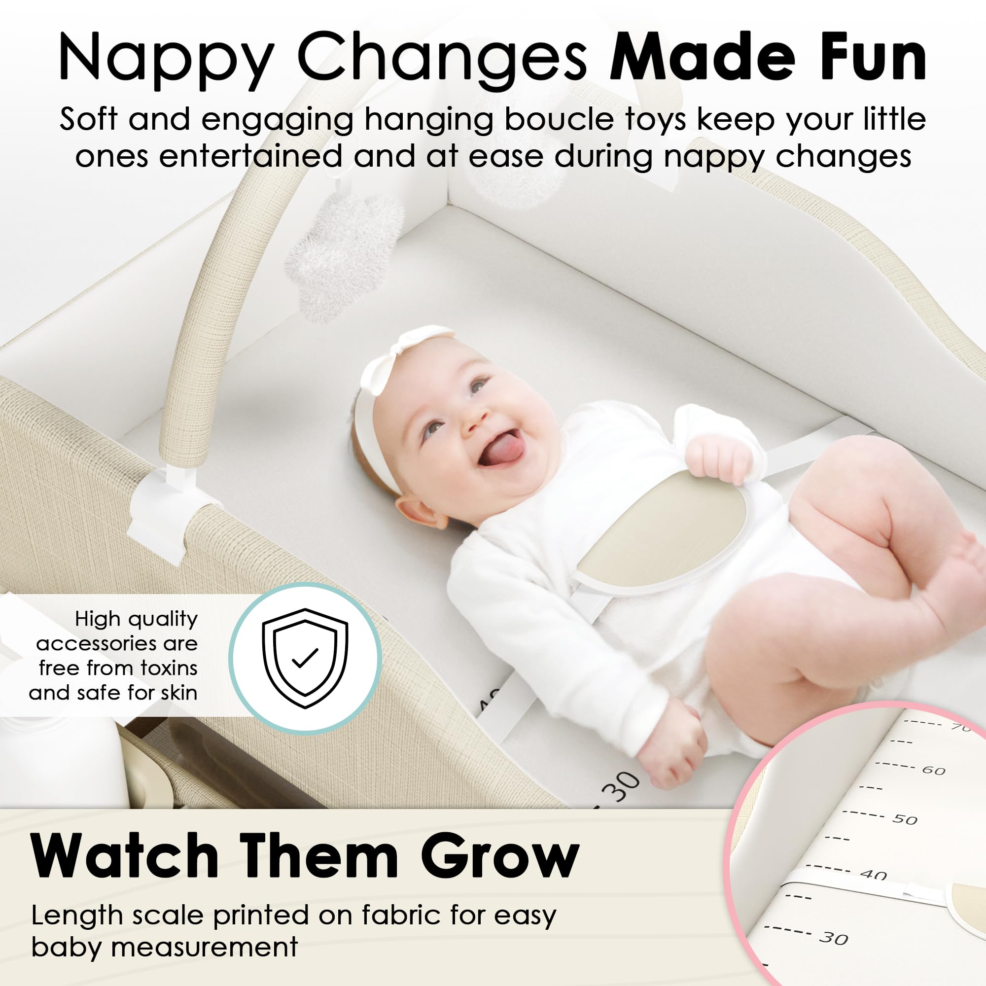 Portable Baby Changing Table with Wheels and Storage