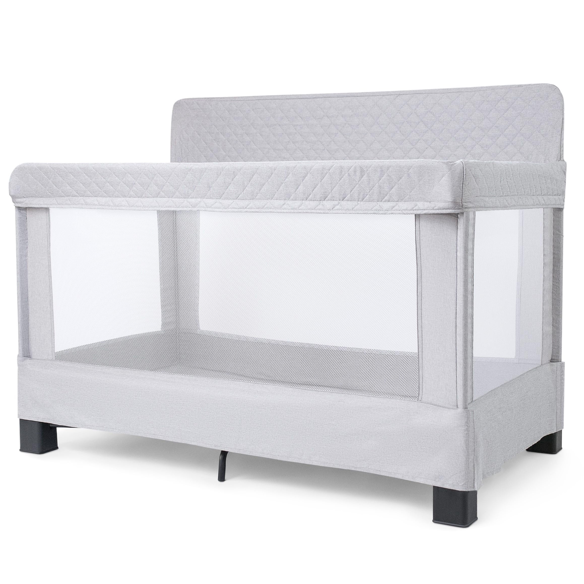 Horizon Full Size Crib, Breathable Mesh Walls, Tool-Free Assembly