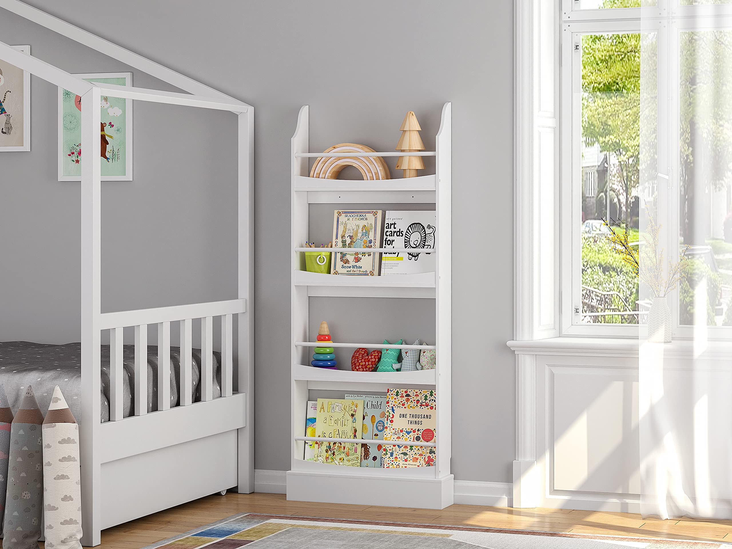 Kids Bookshelf,4 Tiers Children's Bookcases and Storage